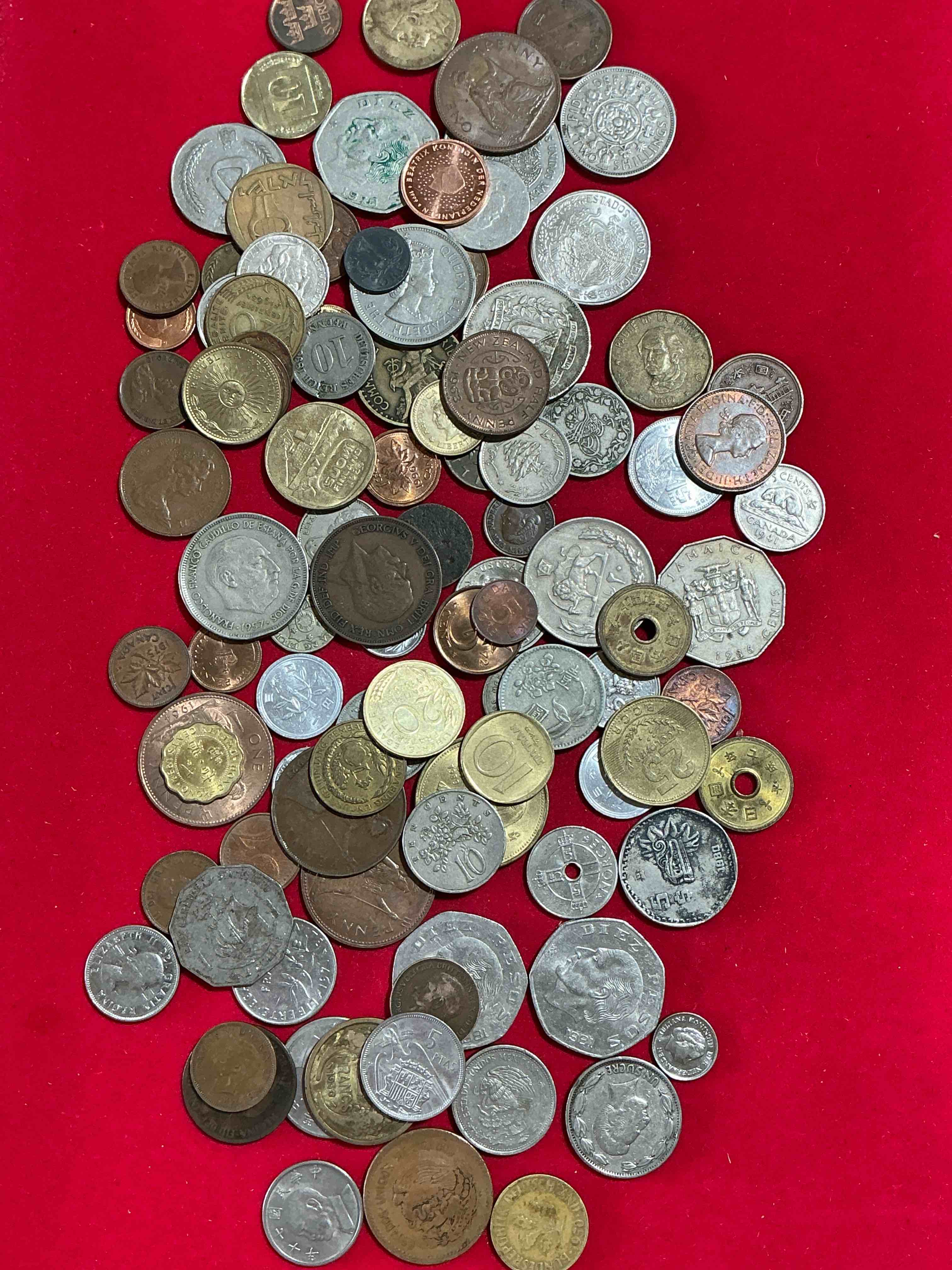 Condition photo showing Good Condition for World Coins, Antique & Vintage! Each Lot Is Unique! Many Different Years, Countries, Sizes & Exotic Places. This Cool Collection Of Antique Coins From Around The World Is Loads Of Fun! Have Fun Identifying Each Coin & Country As A Great Educational Tool! A Great Investment Too!