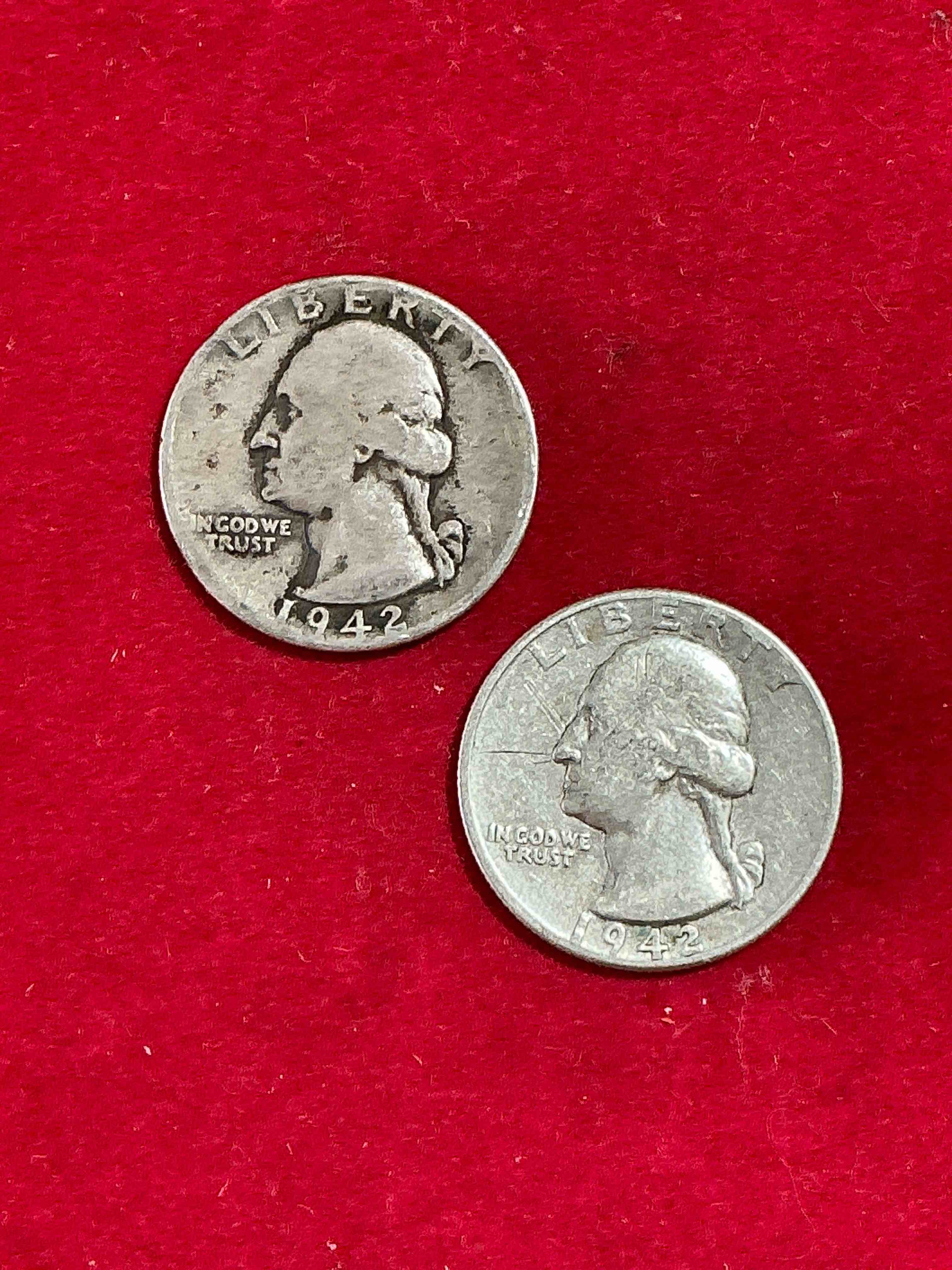 George Washington Brilliant Circulated World War II Silver! Pre 1965 U.S. Quarter Dollar Coins Were Actually Silver, Here Are Great Examples Of Awesome, Pristine George Washington Silver Quarter, Stunning & Circulated! Rare Mints! Great For Investing In Precious Metals! These Coins Were Minted At 90% Silver and 10% Copper, Giving Them A Net Weight Of .18084 Ounces Of Pure Silver Per Coin! Very Hard To Find, Stunning! Invest In Fine U.S. Silver!