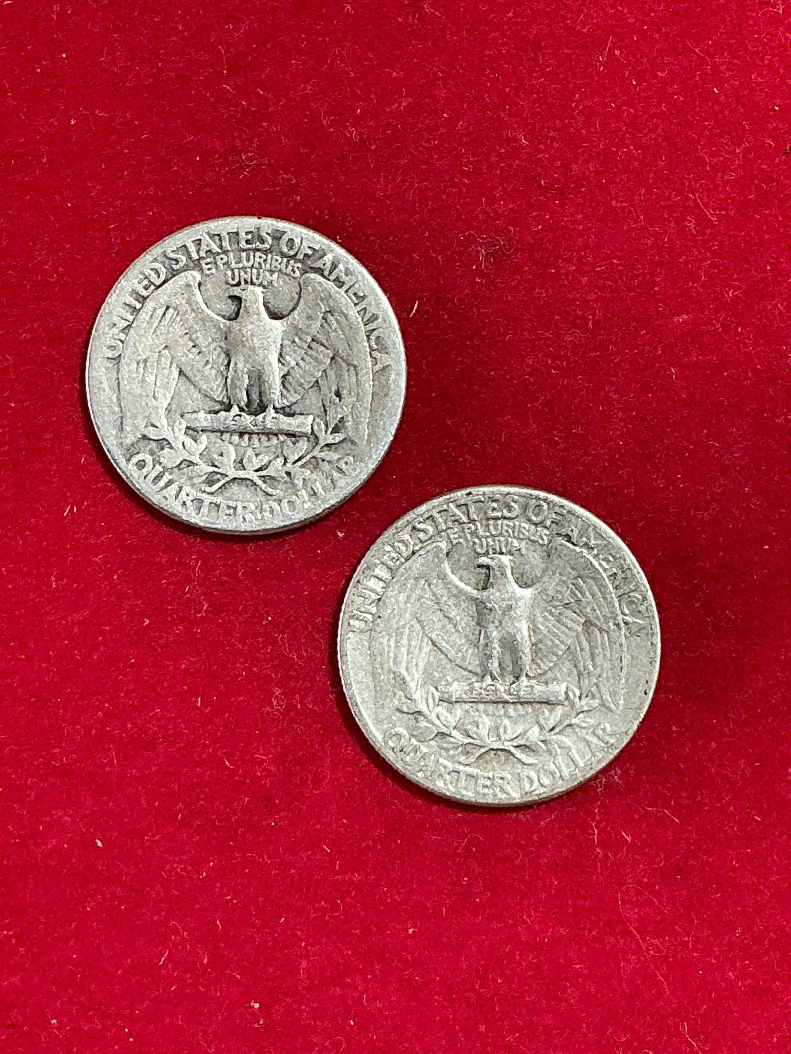 Condition photo showing Good Condition for George Washington Brilliant Circulated World War II Silver! Pre 1965 U.S. Quarter Dollar Coins Were Actually Silver, Here Are Great Examples Of Awesome, Pristine George Washington Silver Quarter, Stunning & Circulated! Rare Mints! Great For Investing In Precious Metals! These Coins Were Minted At 90% Silver and 10% Copper, Giving Them A Net Weight Of .18084 Ounces Of Pure Silver Per Coin! Very Hard To Find, Stunning! Invest In Fine U.S. Silver!