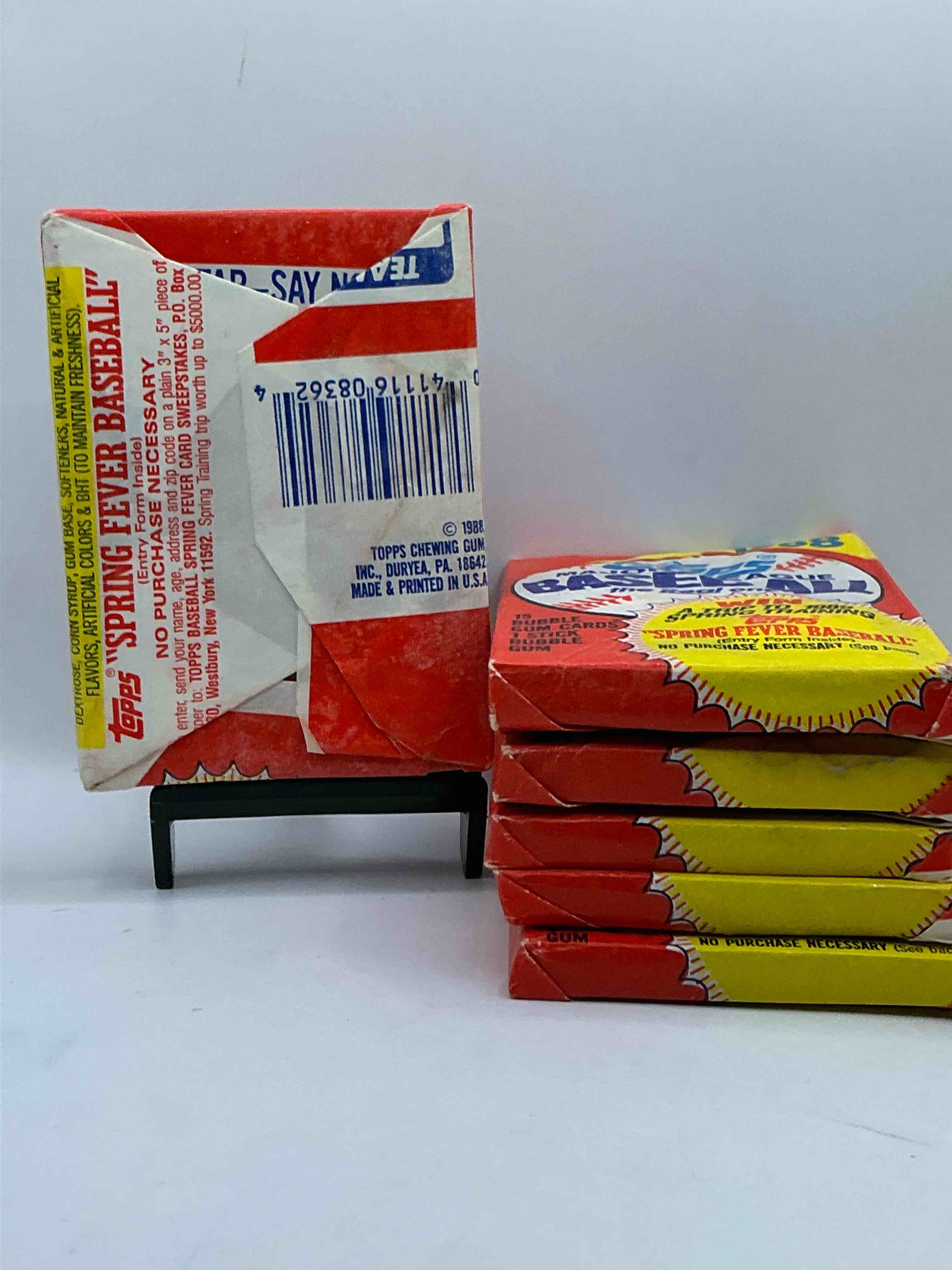 Condition photo showing Good Condition for 80's Baseball Fan's Rejoice! 1988 Topps Baseball Unopened Wax Packs Full Of Collectible Trading Cards! Search For Valuable Don Mattingly "World Of Baseball" & Nolan Ryan Cards Worth Hundreds In Perfect Condition!