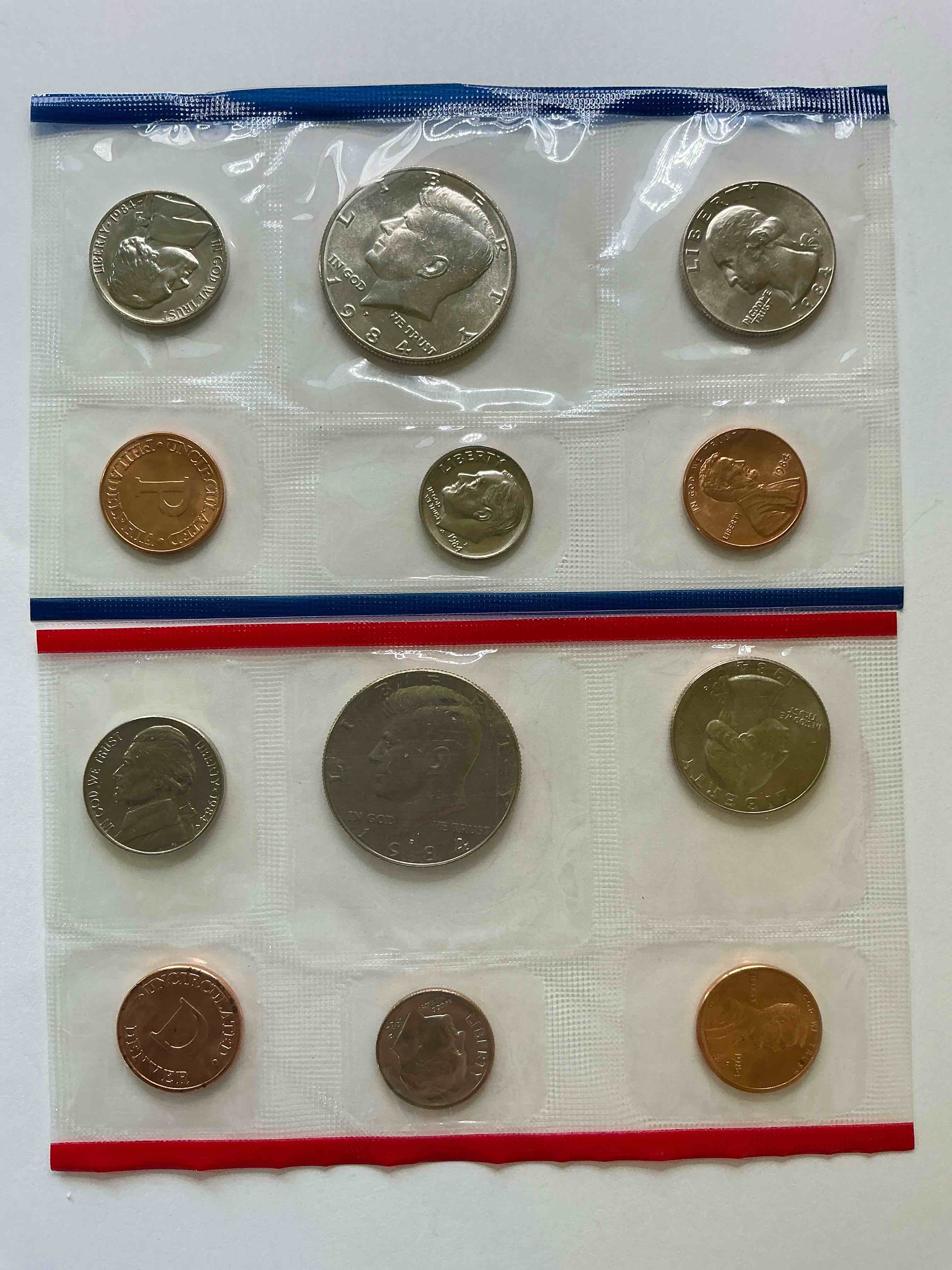 1984 Uncirculated U.S. Mint Coins! These Gorgeous Coins From The Mint Set Features Each U.S. Coins Minted in 1984 In Uncirculated Condition, From Each Mint Mark, Philly & Denver! Own An Awesome Investment & Incredible Piece Of U.S. History!