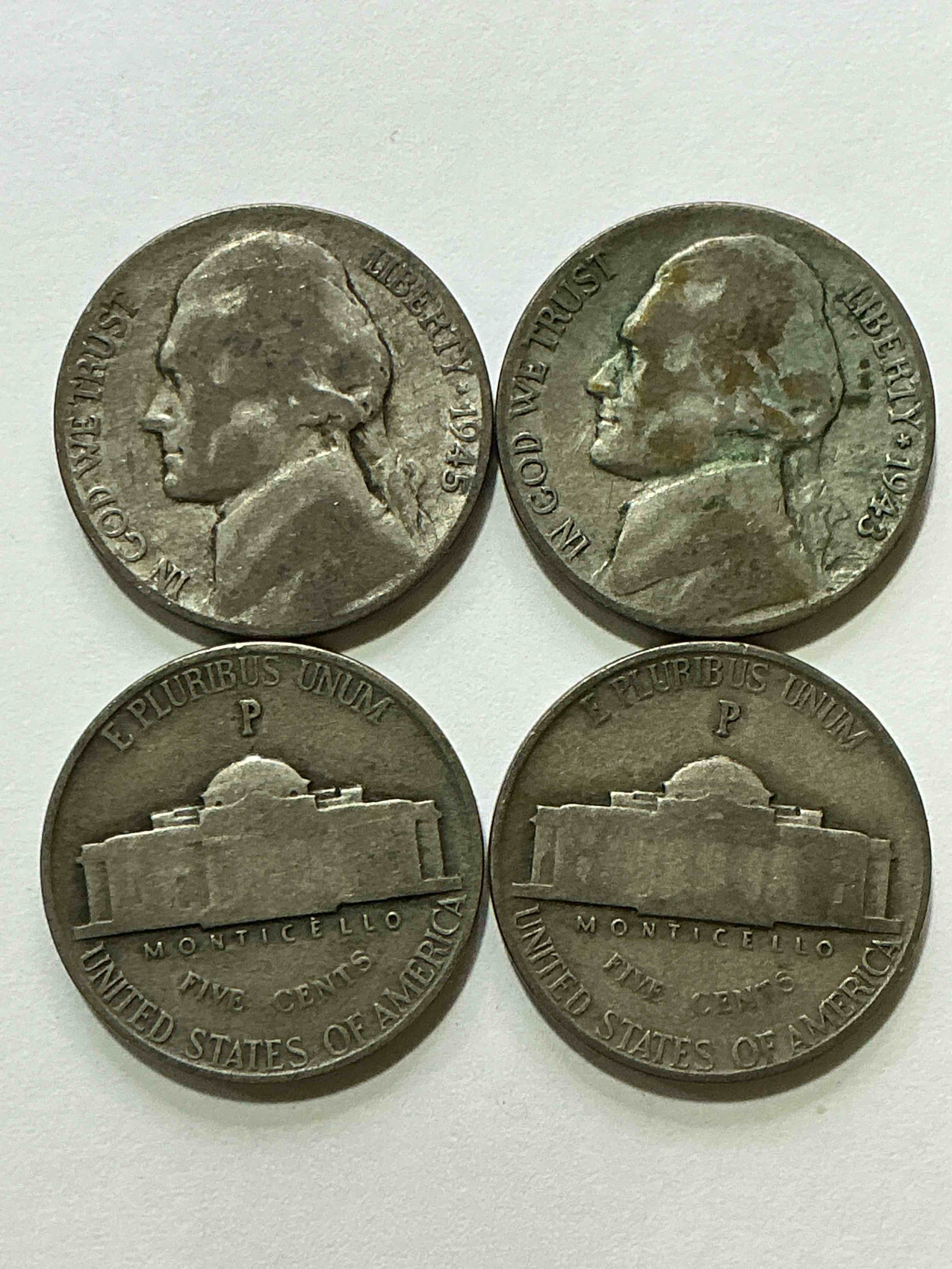 world war ii silver! did you know that nickels were actually made of silver during world war ii in 1942- 1945! this is because america needed nickel to make ammunition, so the u.s. treasury made nickels out of partial silver instead of nickel for these three years only! own great pieces of rare world war ii silver. all silver nickels dated… some at the height of the war! each nickel was minted at 35% silver, 56% copper & 9% manganese. own rare pieces of valuable world war ii precious metal history! hard to find!
