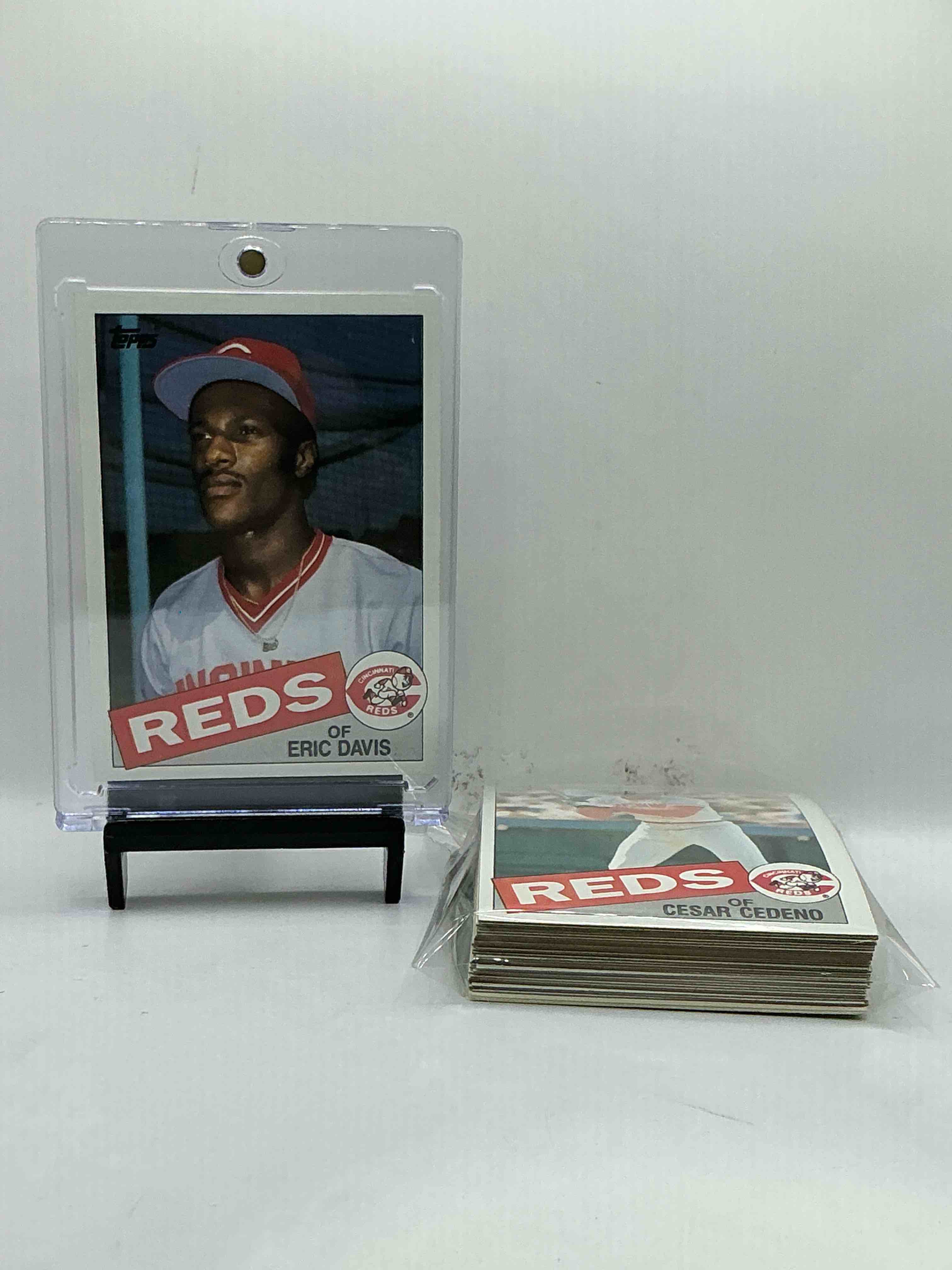 1985 reds topps baseball team set! vintage reds lot! pete rose, eric davis, dave concepción, jeff russell, jeff, russell, john franco, joe price, eddie milner, mario, soto, tony perez, ted power & more… cincinnati reds! 