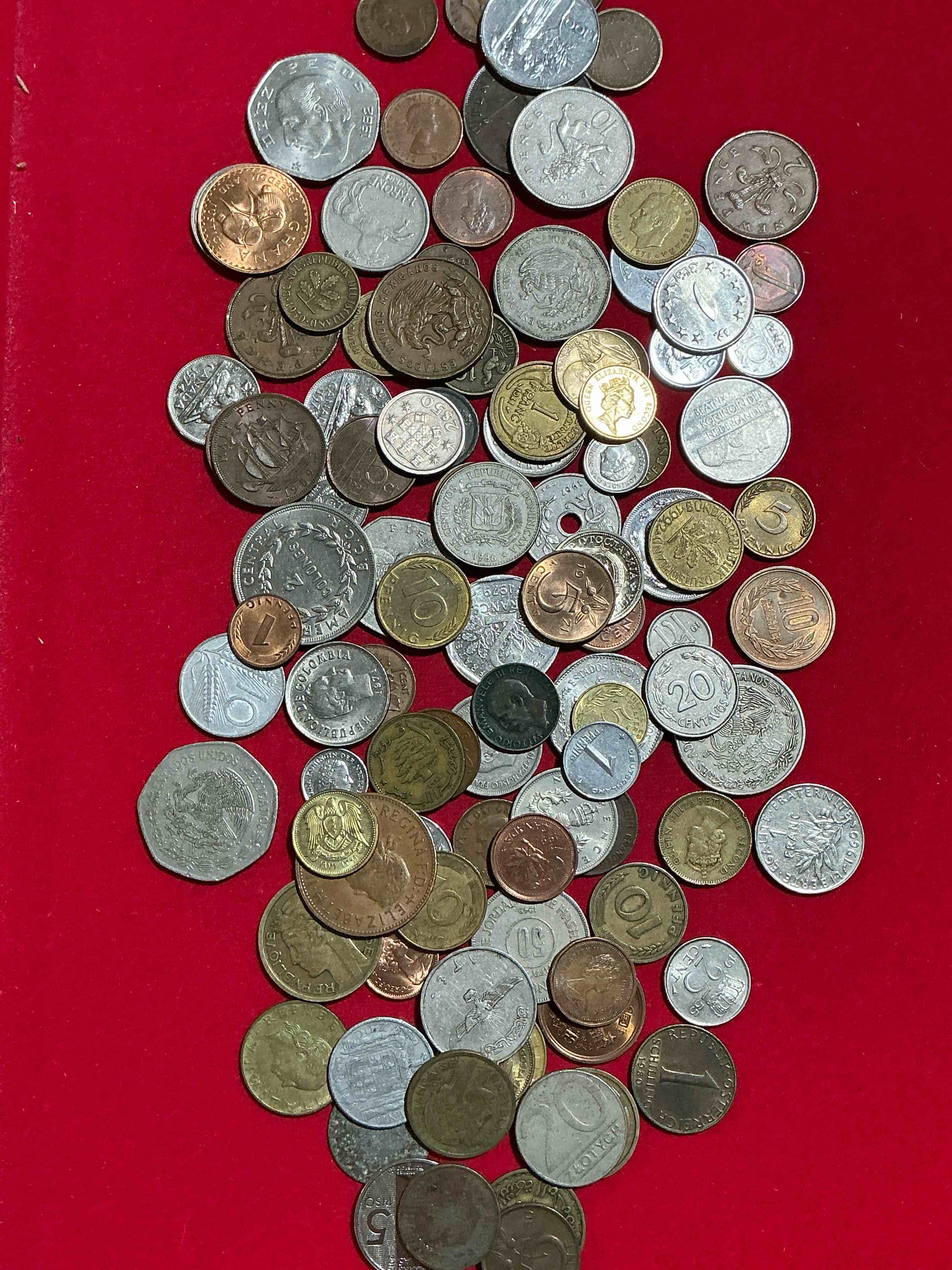 Condition photo showing Good Condition for World Coins, Antique & Vintage! Each Lot Is Unique! Many Different Years, Countries, Sizes & Exotic Places. This Cool Collection Of Antique Coins From Around The World Is Loads Of Fun! Have Fun Identifying Each Coin & Country As A Great Educational Tool! A Great Investment Too!