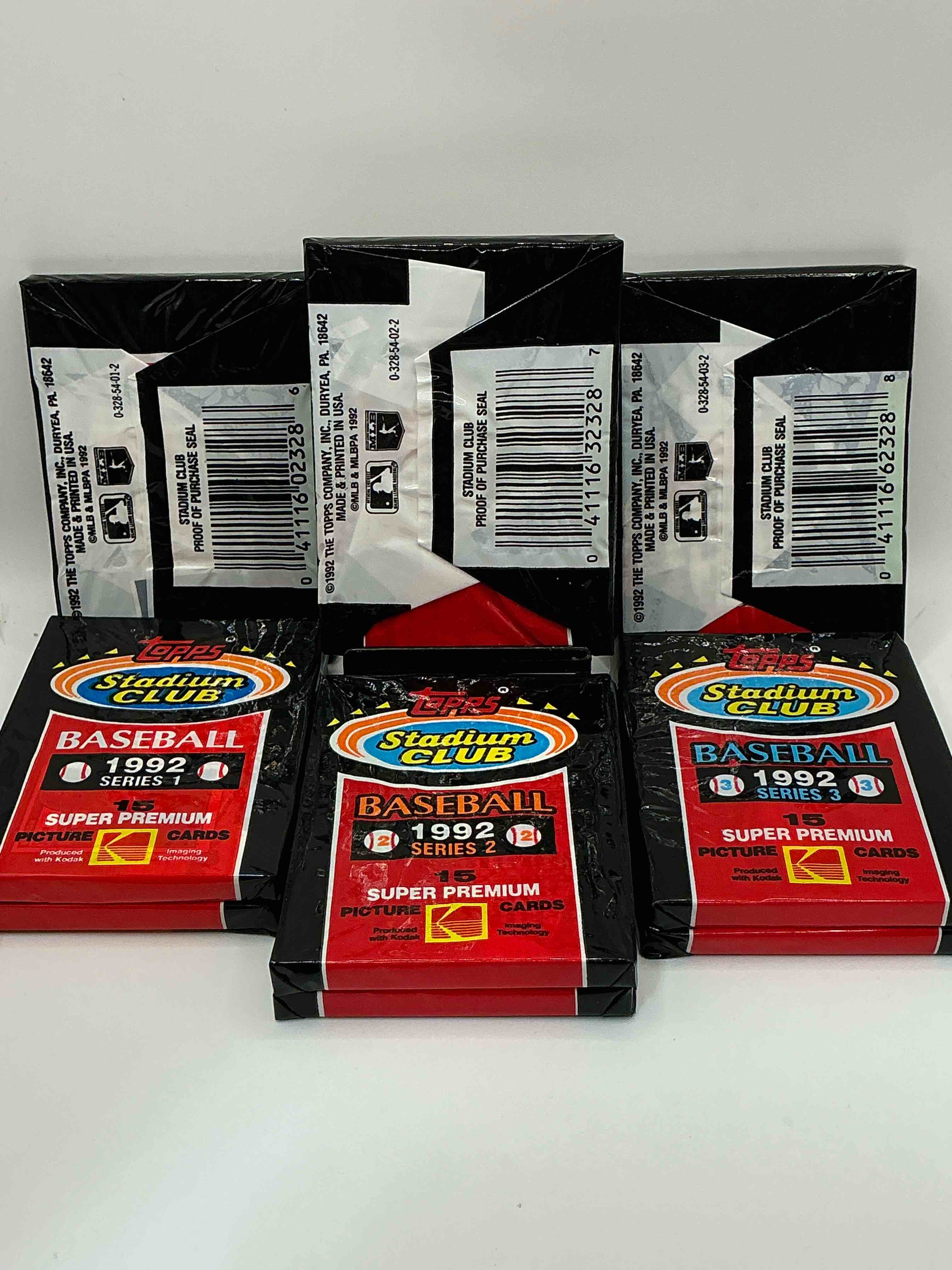 Condition photo showing New/Like New for Ken Griffey Jr!? Frank Thomas!? Baseball Insanity! 1992 Topps Stadium Club Baseball Series I, II & III Unopened Packs, Direct From Box! 15 Premium Baseball Cards In Each Pack! Search For Griffey Jr, Nolan Ryan, Frank Thomas & So Much More!Search For 1980's Stars & Hall Of Famers!