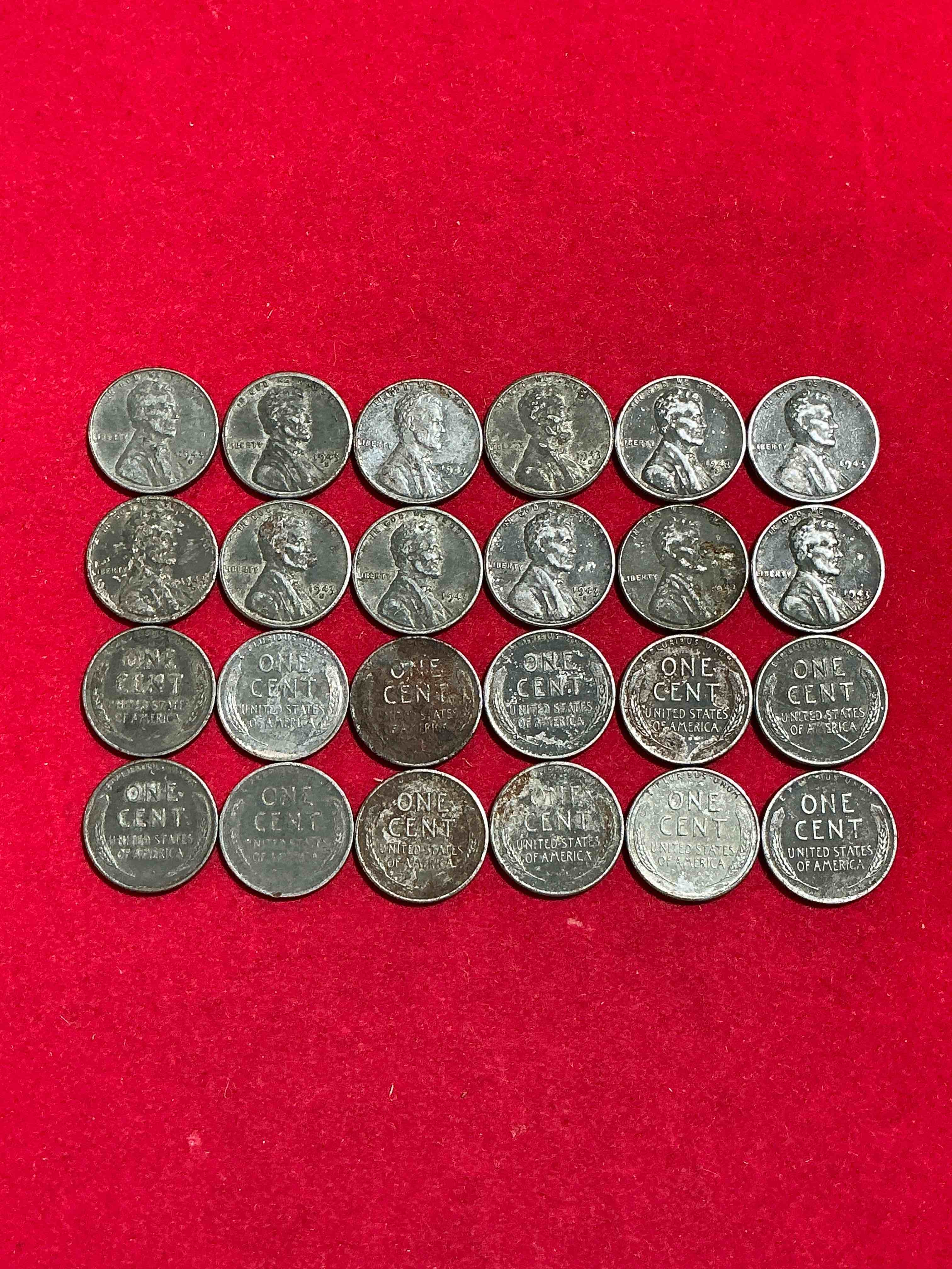 Condition photo showing Good Condition for 1943 World War Il History! Did You Know That In 1943 Copper Was So Valuable For Making Ammunition That The U.S. Treasury Made Pennies Out Of Steel?! 1943 STEEL Pennies Have Become Valuable, Rare Collector Items! Up For Auction Are Rare WWII Steel Pennies Appearing Circulated. Own Pieces Of World War II History That Are An Awesome Investment!