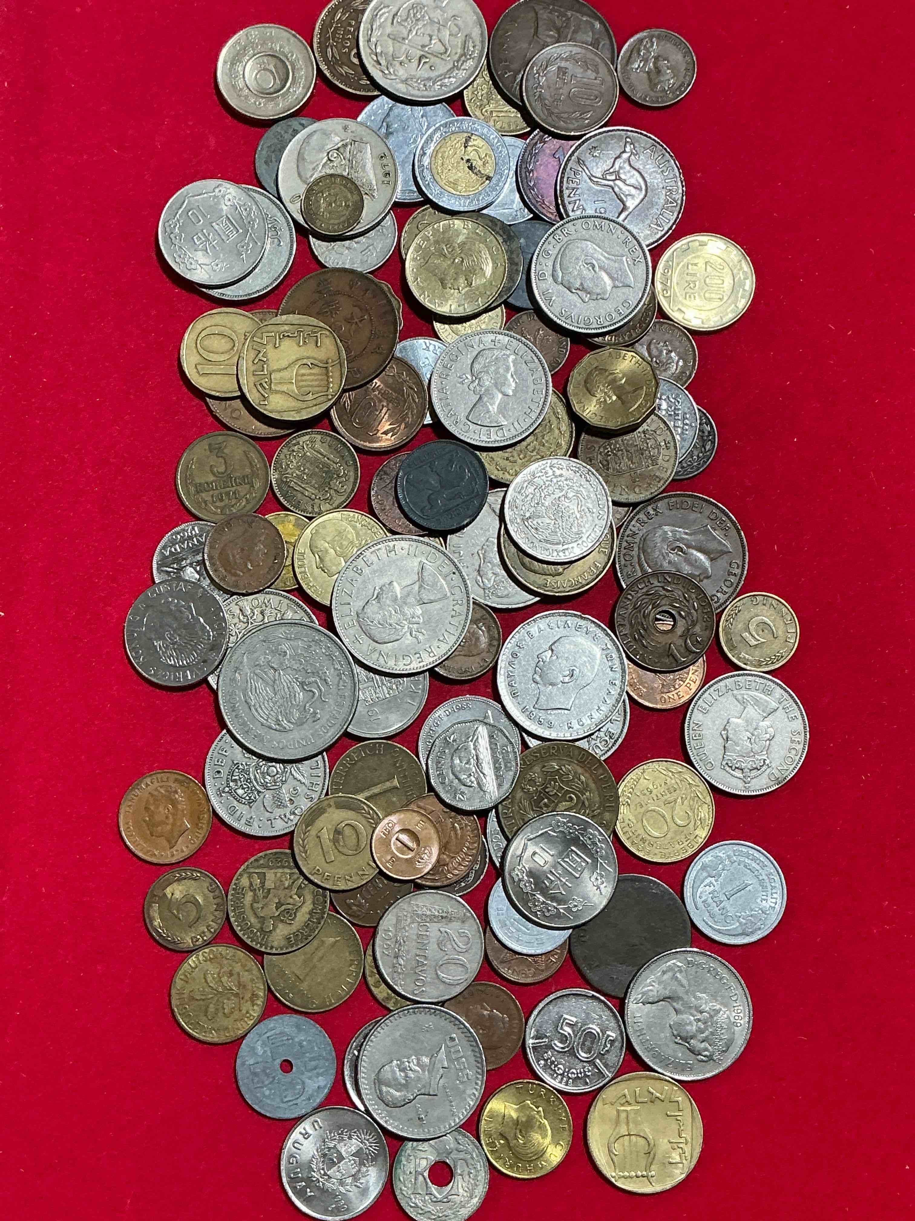 Condition photo showing Good Condition for World Coins, Antique & Vintage! Each Lot Is Unique! Many Different Years, Countries, Sizes & Exotic Places. This Cool Collection Of Antique Coins From Around The World Is Loads Of Fun! Have Fun Identifying Each Coin & Country As A Great Educational Tool! A Great Investment Too!