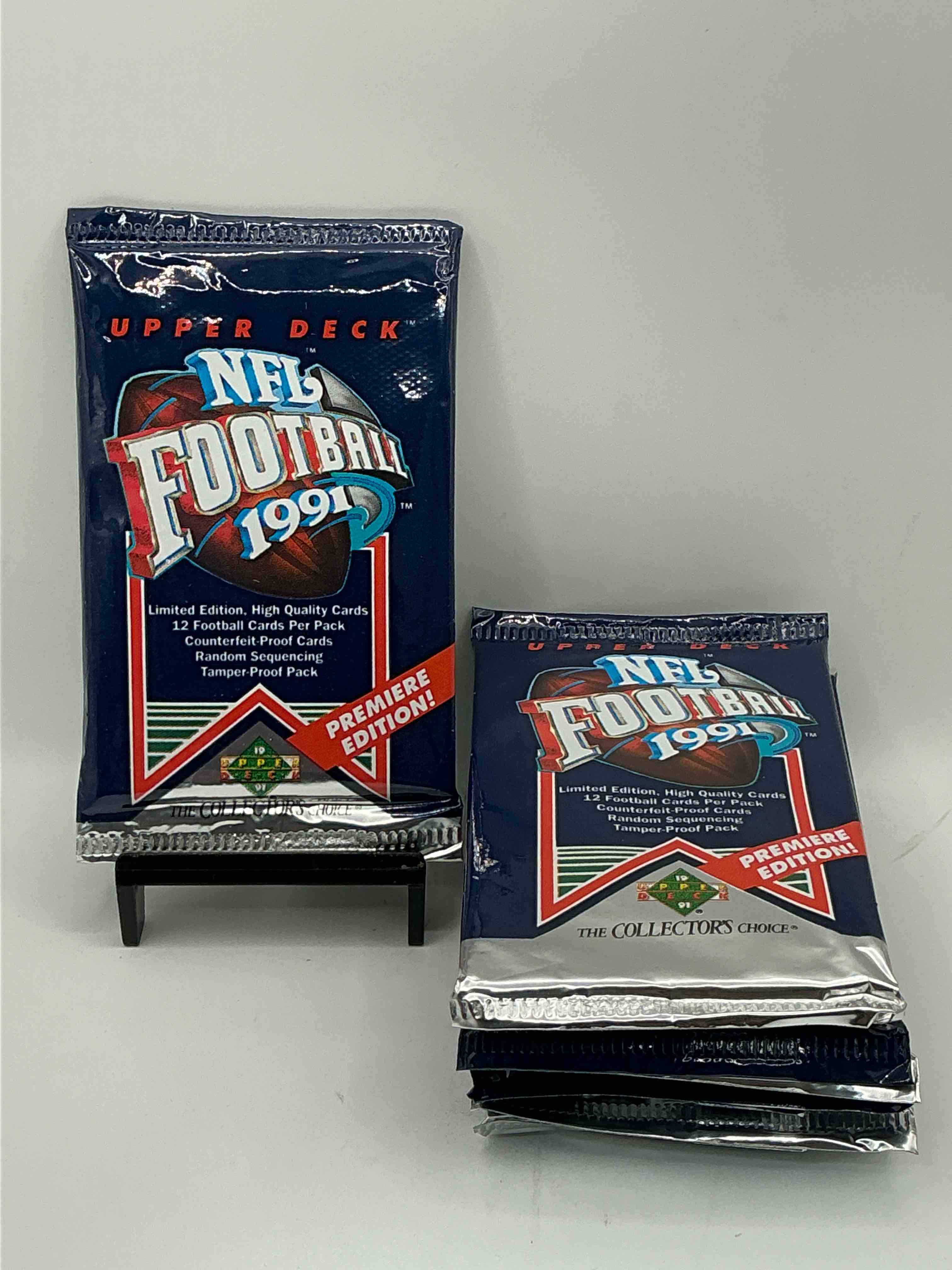Rare & Vintage! 1991 Upper Deck Premier Edition Unopened NFL Football Packs! Direct From Original Box! Brett Favre Rookie Year! Search For Brett Favre Rookie & Other 80s Stars!