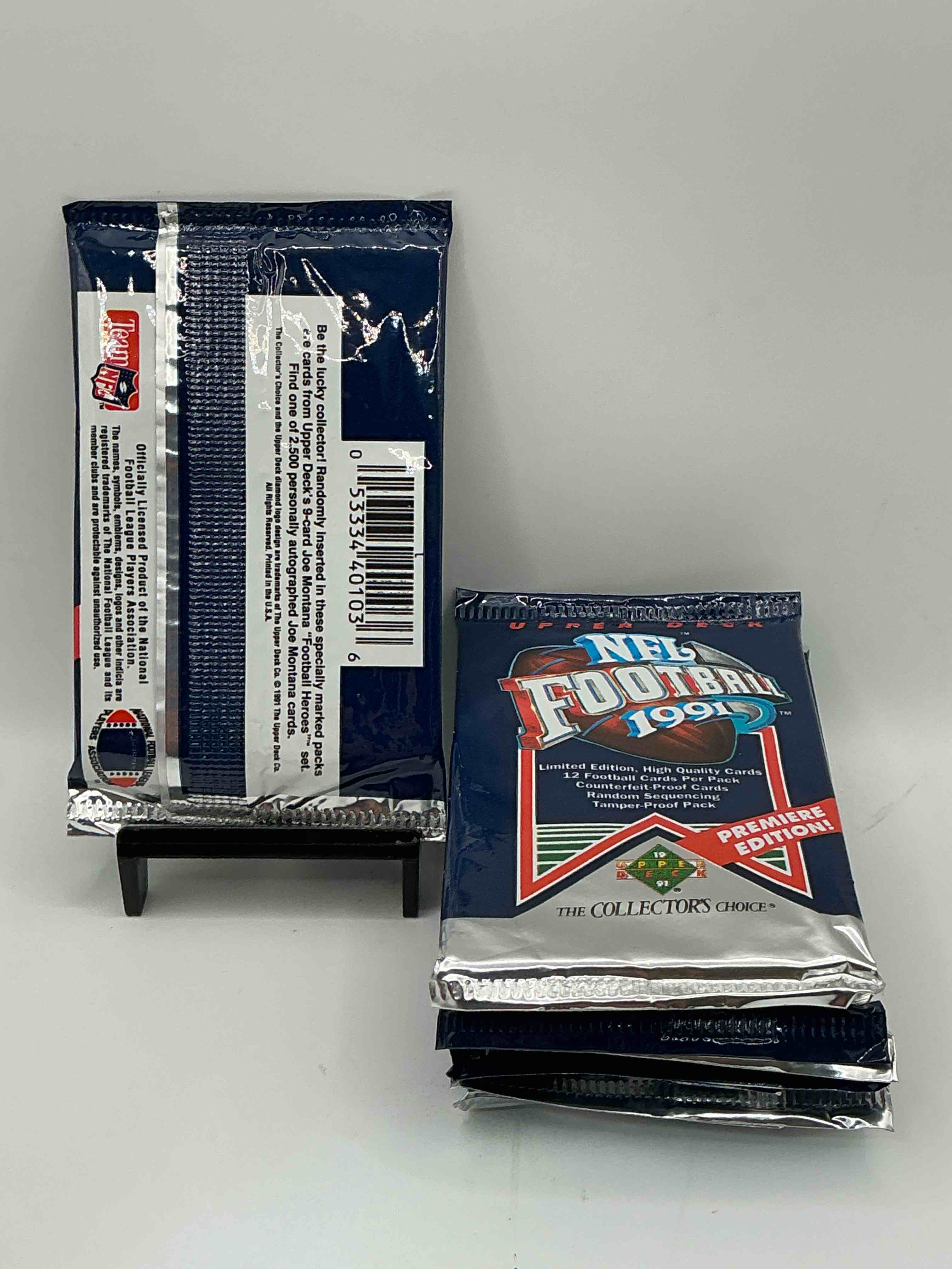 Condition photo showing New/Like New for Rare & Vintage! 1991 Upper Deck Premier Edition Unopened NFL Football Packs! Direct From Original Box! Brett Favre Rookie Year! Search For Brett Favre Rookie & Other 80s Stars!