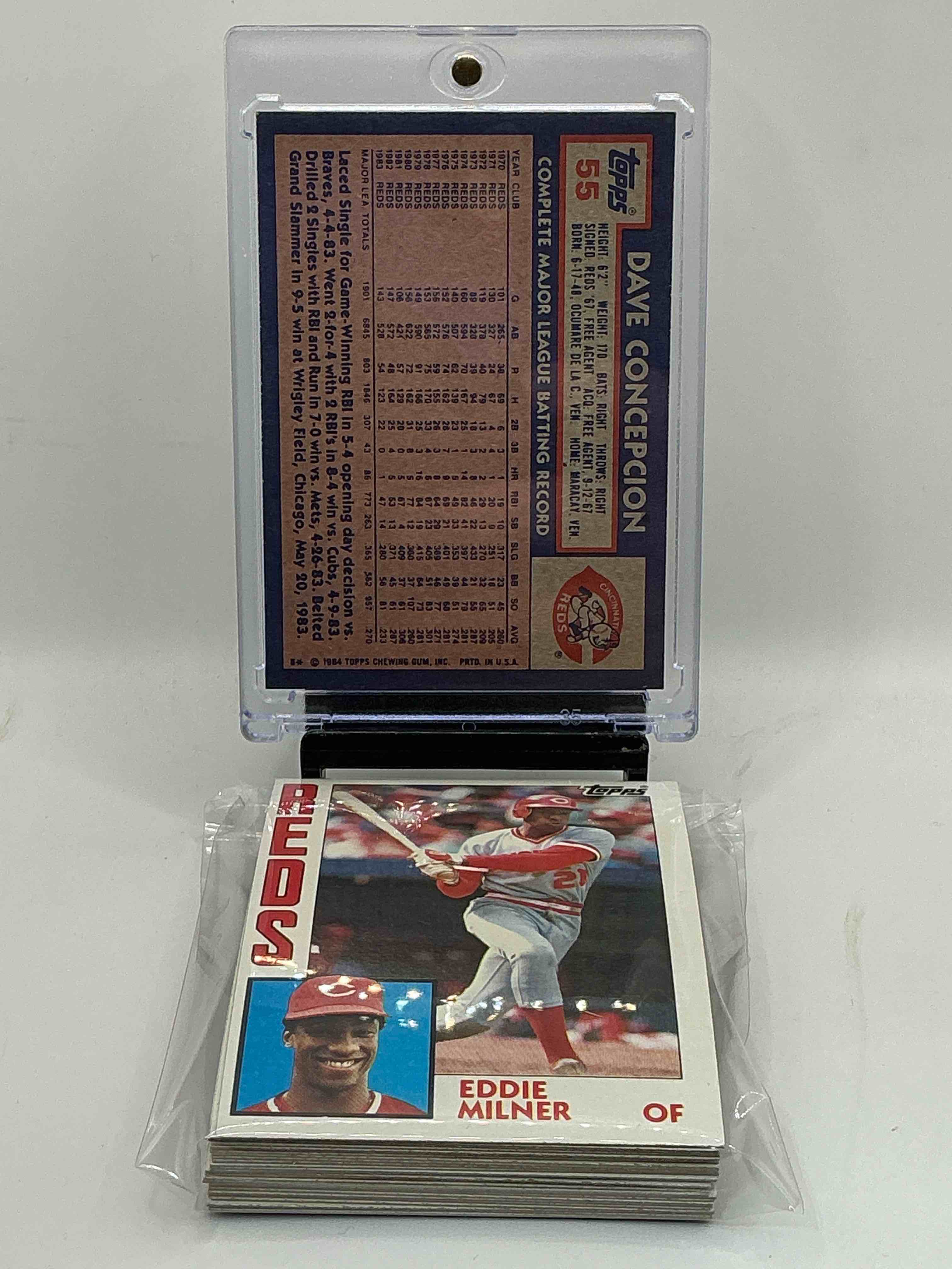Condition photo showing New/Like New for 1984 Reds Team Set! Card Reds Set! Dave Concepcion, Cesar Cedeno, Ron Oester & More! Reds Fans Rejoice!