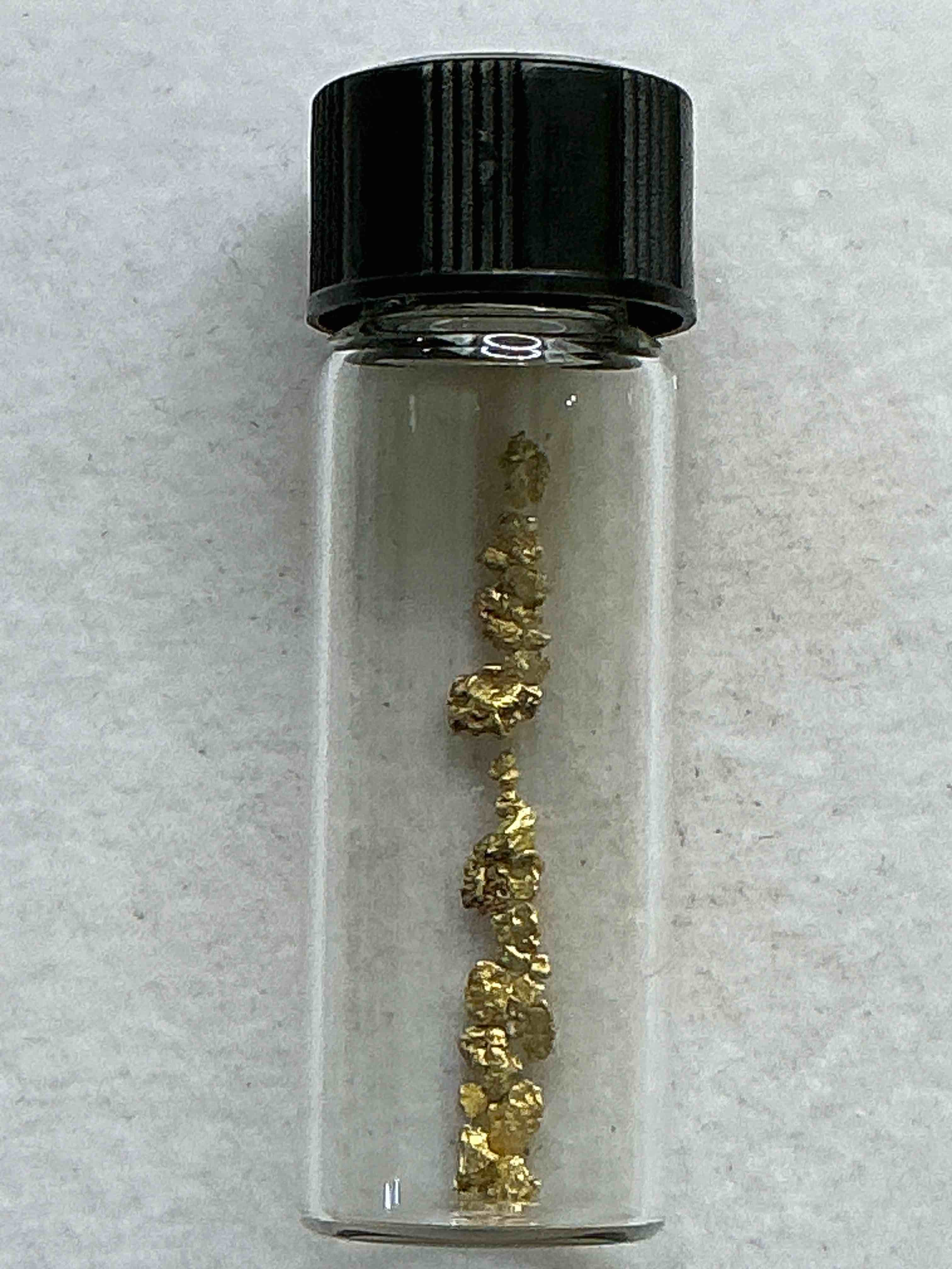 Condition photo showing New/Like New for Genuine Gold Nuggets! Gold Nuggets Fresh From Prospecting North Carolina Mountains, Total Weight Of All Nuggets Is Approximately .5 Grams. These Gold Nuggets Typically Test At Between Approx 22-24 Karat. Gold In Raw, Prospected Form Is Extremely Hard To Find & Much Rarer Than Any Refined Form. Get In On The Gold Craze... Gold Has Increased In Value Over 40% Since 2025! U.S. Dime For Size Reference Only (not included). Gold Vile In Image Included. Own Genuine, Gold Nuggets! 