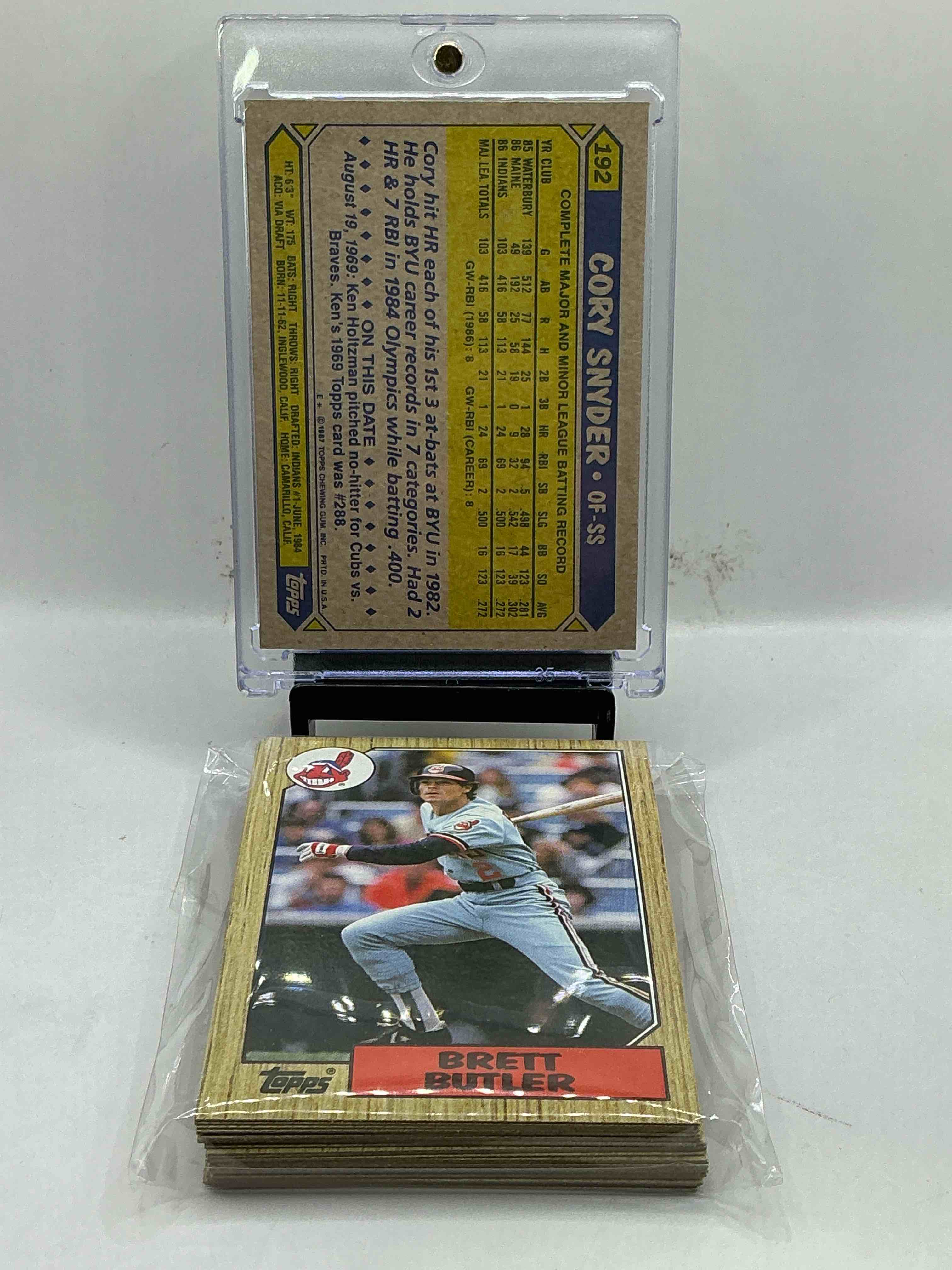 Condition photo showing New/Like New for Indians 1987 Team Set! WOW! 27 Card Craziness! Legends & Indians Players From 1987! Cory Snyder & More! 