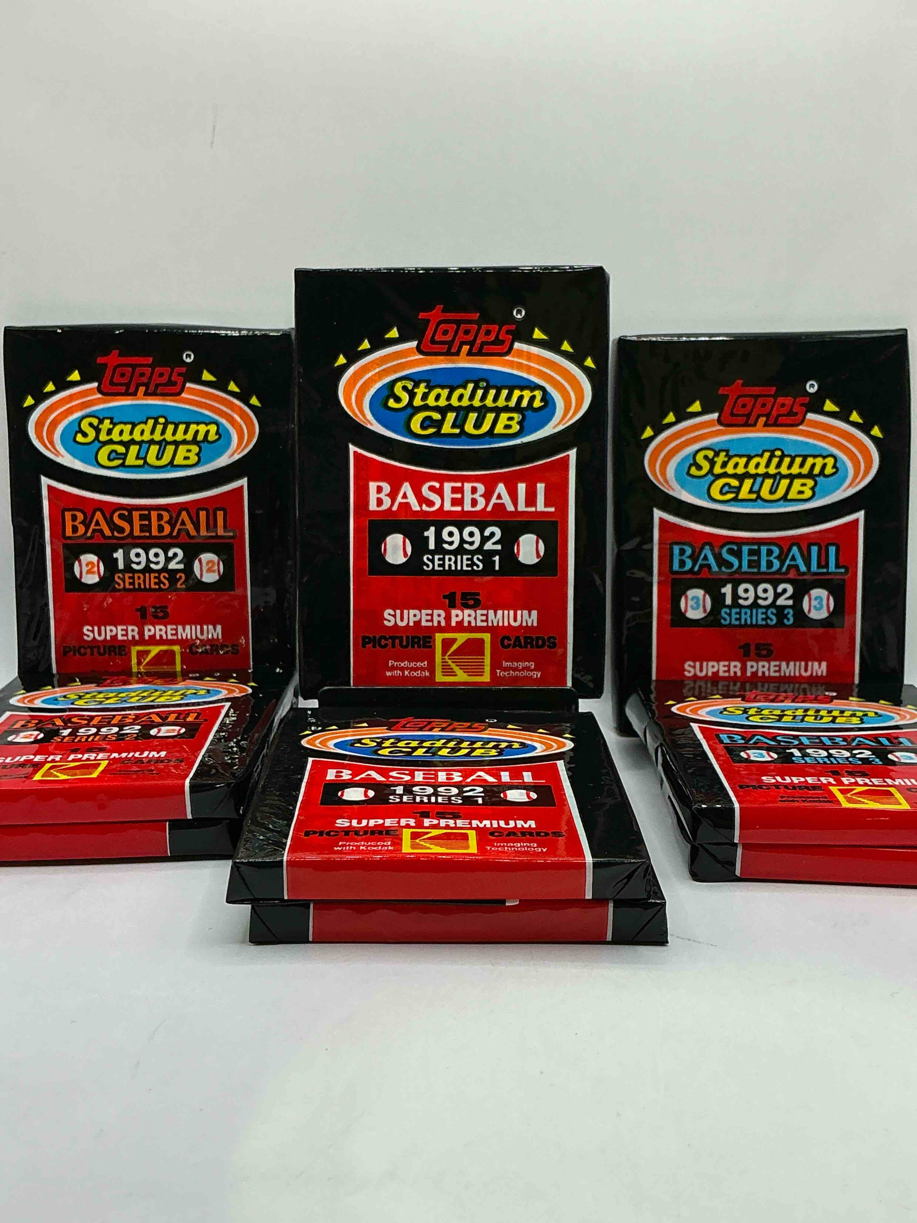 Ken Griffey Jr!? Frank Thomas!? Baseball Insanity! 1992 Topps Stadium Club Baseball Series I, II & III Unopened Packs, Direct From Box! 15 Premium Baseball Cards In Each Pack! Search For Griffey Jr, Nolan Ryan, Frank Thomas & So Much More!Search For 1980's Stars & Hall Of Famers!