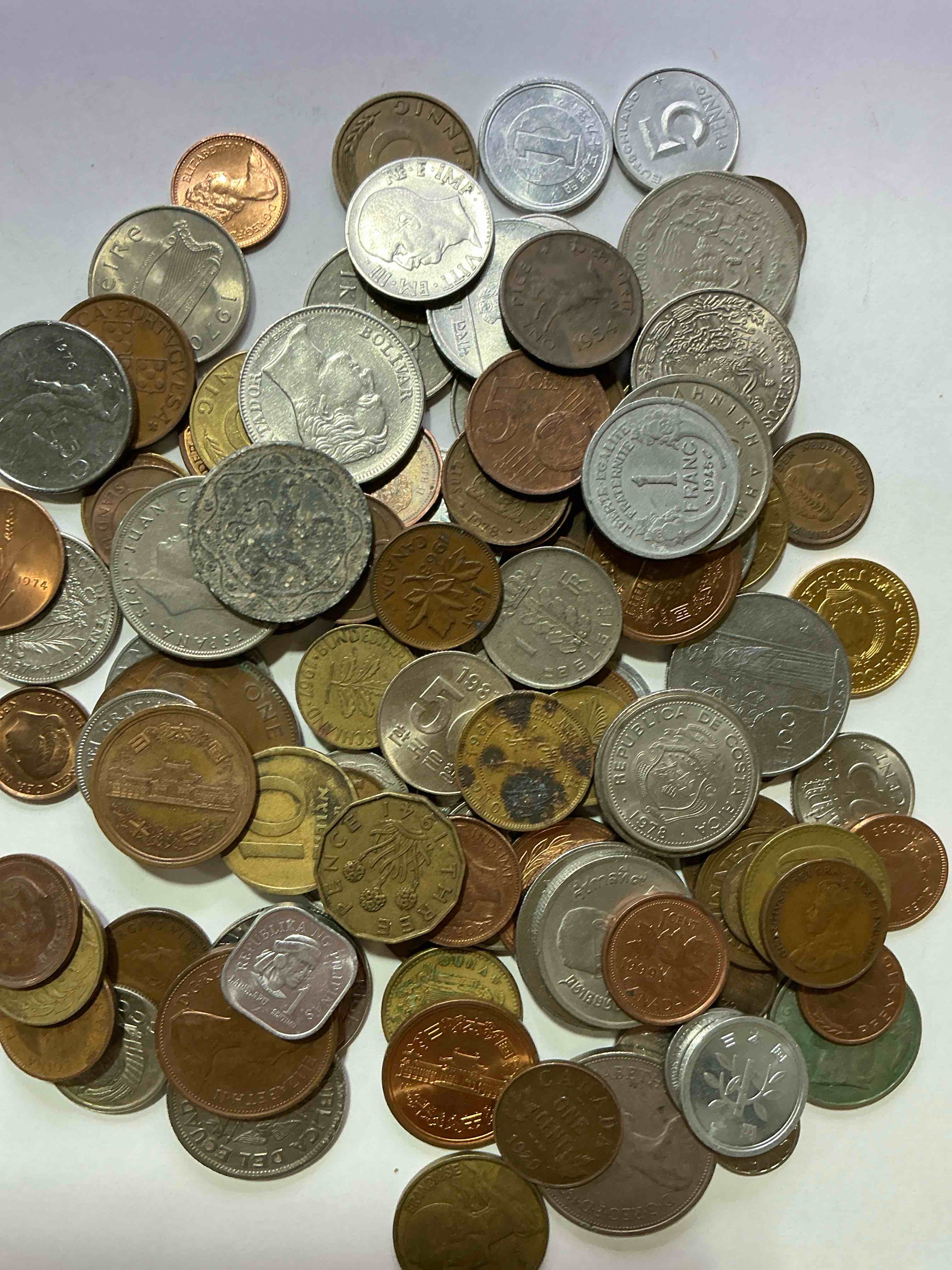 Condition photo showing Good Condition for World Coins, Antique & Vintage! Each Lot Is Unique! Many Different Years, Countries, Sizes & Exotic Places. This Cool Collection Of Antique Coins From Around The World Is Loads Of Fun! Have Fun Identifying Each Coin & Country As A Great Educational Tool! A Great Investment Too!