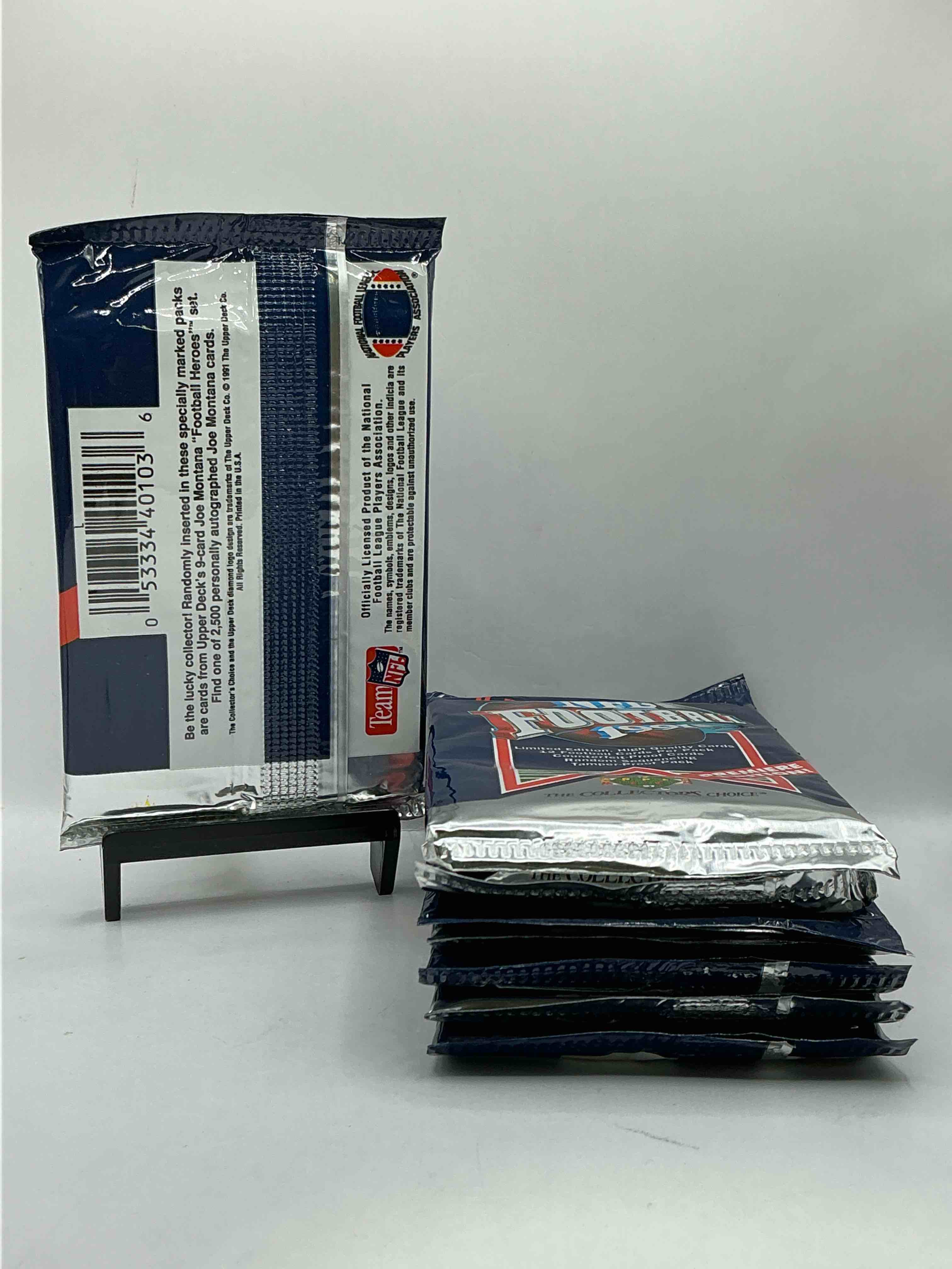 Condition photo showing New/Like New for Rare & Vintage! 1991 Upper Deck Premier Edition Unopened NFL Football Packs! Direct From Original Box! Brett Favre Rookie Year! Search For Brett Favre Rookie & Other 80s Stars!