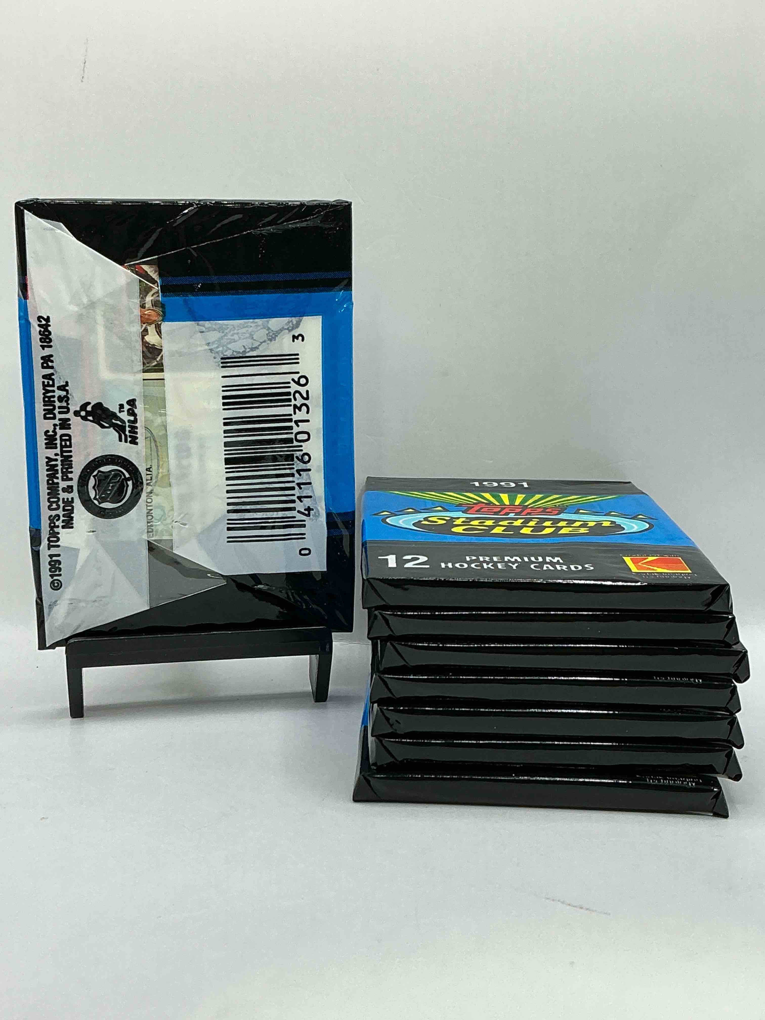 Condition photo showing New/Like New for Wow! 1991-92 NHL Topps Stadium Club Premiere Edition! Look for All Of Your Favorite Stars From The 90’s In These Rare Packs!