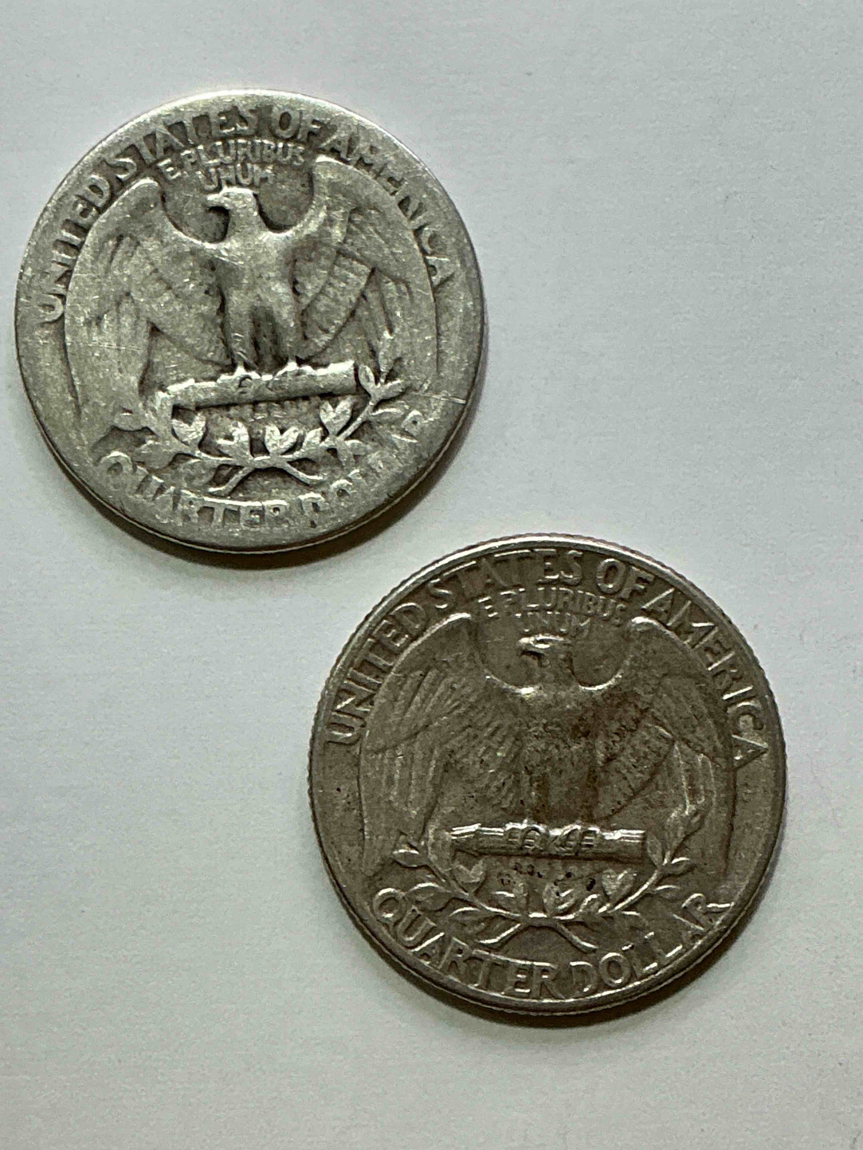 Condition photo showing Good Condition for George Washington Brilliant Circulated World War II Silver! Pre 1965 U.S. Quarter Dollar Coins Were Actually Silver, Here Are Great Examples Of Awesome, Pristine George Washington Silver Quarter, Stunning & Circulated! Rare Mints! Great For Investing In Precious Metals! These Coins Were Minted At 90% Silver and 10% Copper, Giving Them A Net Weight Of .18084 Ounces Of Pure Silver Per Coin! Very Hard To Find, Stunning! Invest In Fine U.S. Silver!