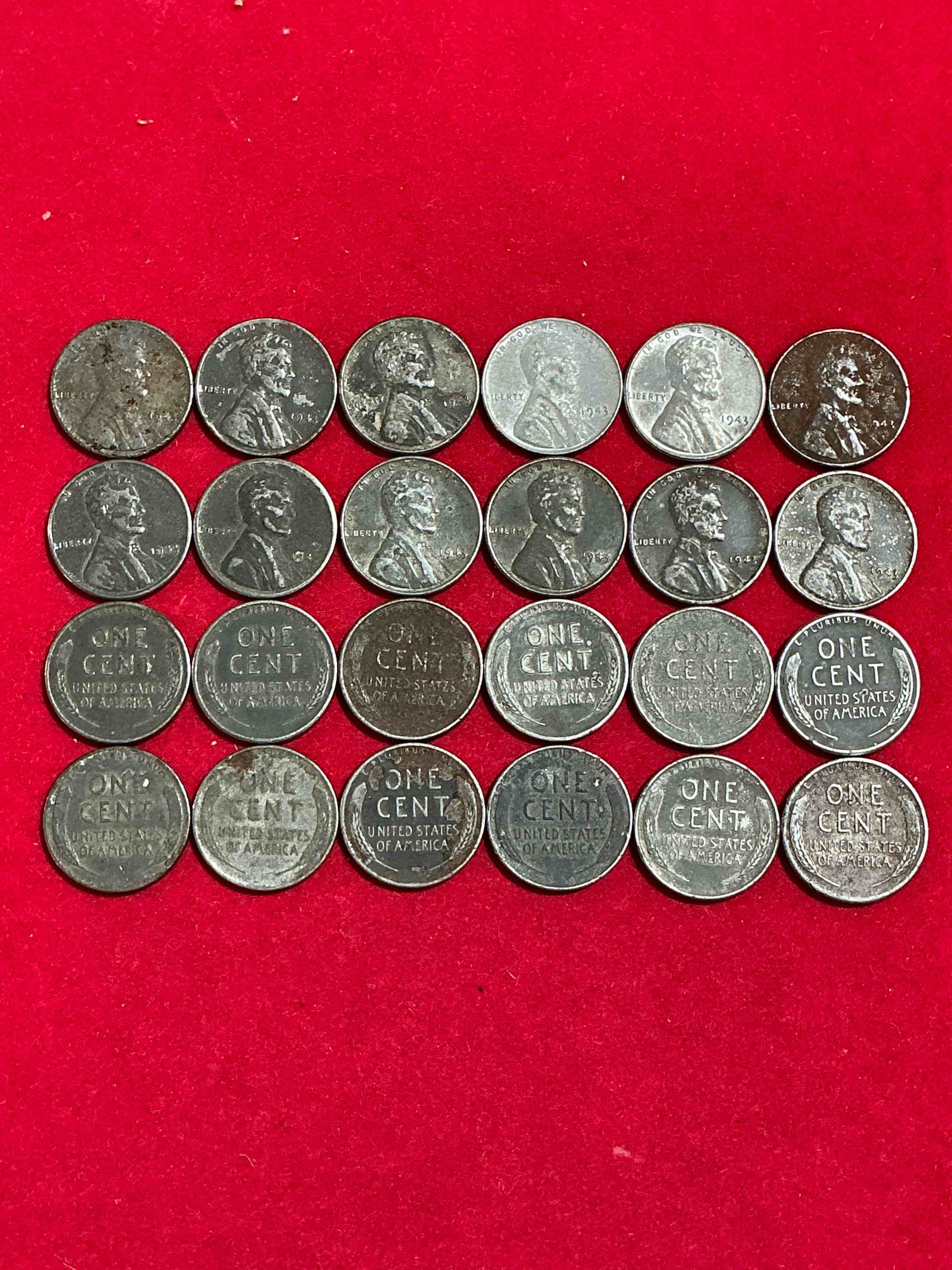 Condition photo showing Good Condition for 1943 World War Il History! Did You Know That In 1943 Copper Was So Valuable For Making Ammunition That The U.S. Treasury Made Pennies Out Of Steel?! 1943 STEEL Pennies Have Become Valuable, Rare Collector Items! Up For Auction Are Rare WWII Steel Pennies Appearing Circulated. Own Pieces Of World War II History That Are An Awesome Investment!