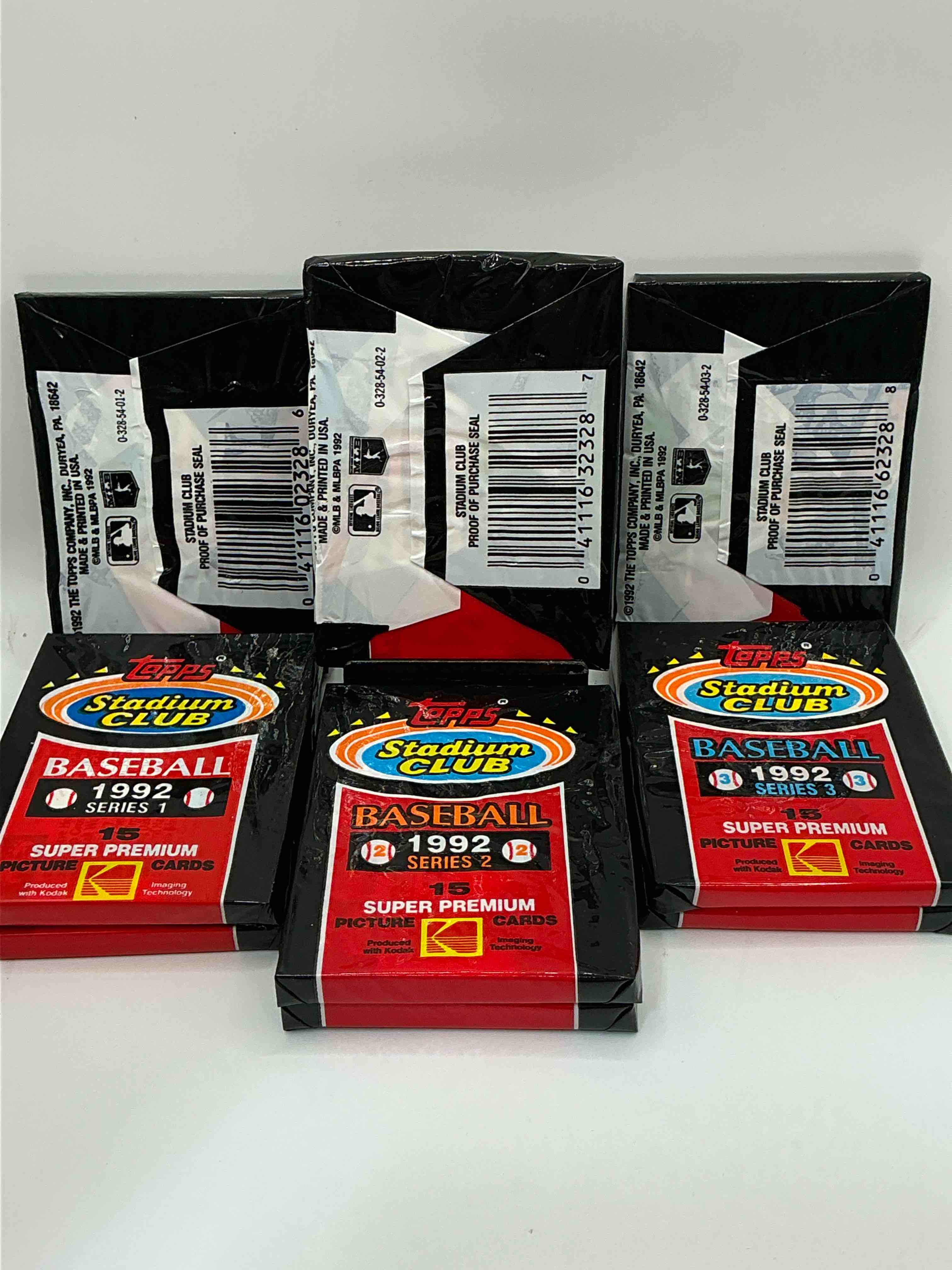Condition photo showing New/Like New for Ken Griffey Jr!? Frank Thomas!? Baseball Insanity! 1992 Topps Stadium Club Baseball Series I, II & III Unopened Packs, Direct From Box! 15 Premium Baseball Cards In Each Pack! Search For Griffey Jr, Nolan Ryan, Frank Thomas & So Much More!Search For 1980's Stars & Hall Of Famers!