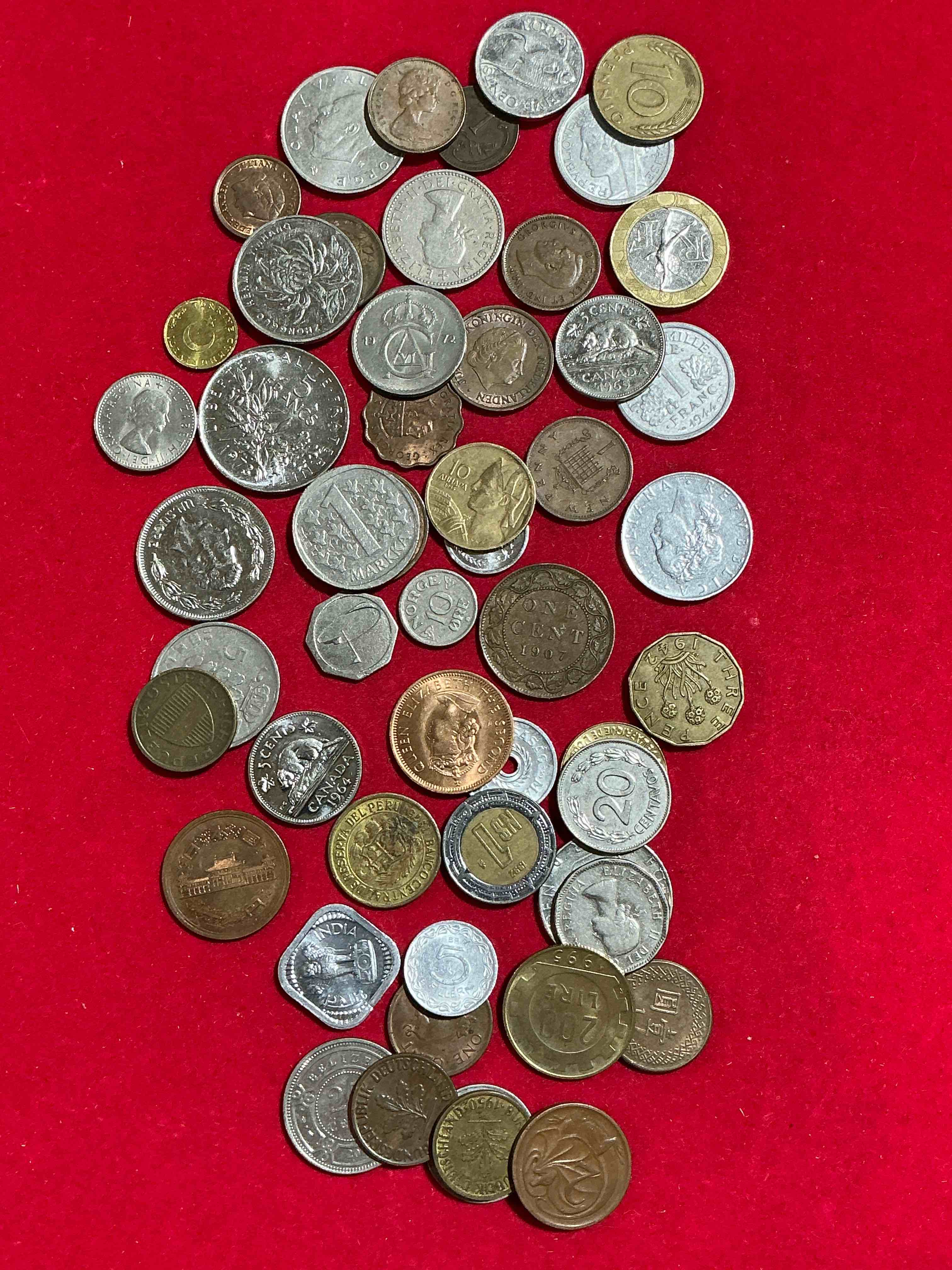 Condition photo showing Good Condition for World Coins, Antique & Vintage! Each Lot Is Unique! Many Different Years, Countries, Sizes & Exotic Places. This Cool Collection Of Antique Coins From Around The World Is Loads Of Fun! Have Fun Identifying Each Coin & Country As A Great Educational Tool! A Great Investment Too!