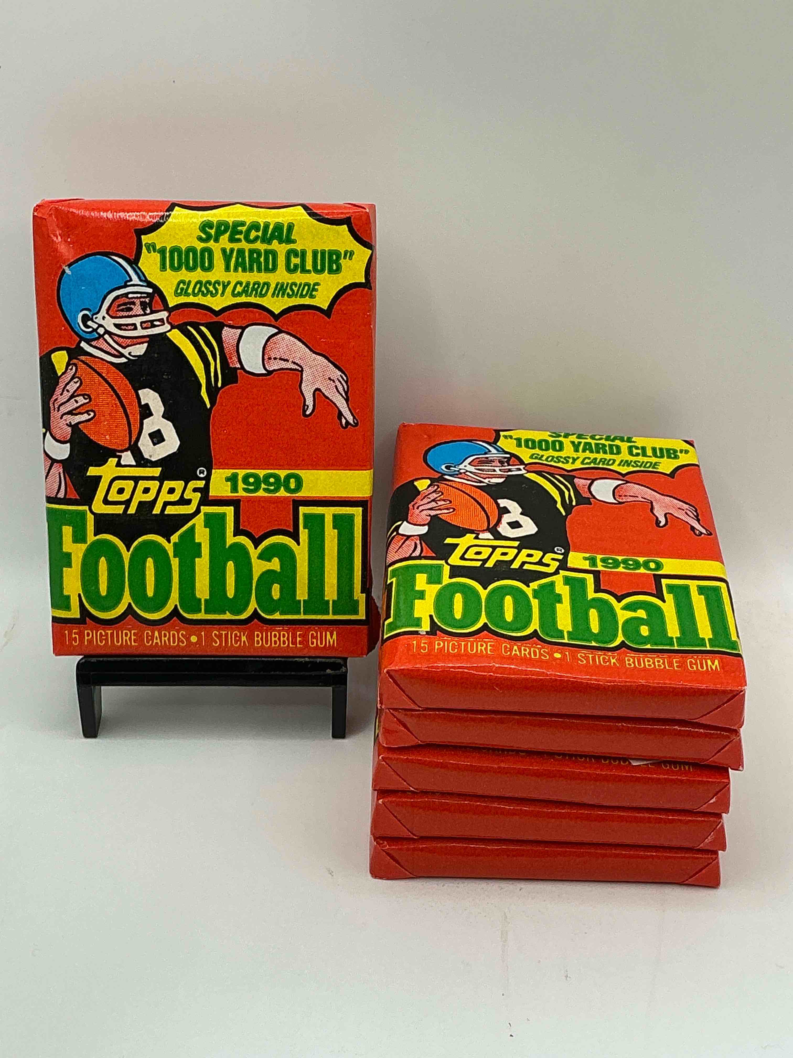 The Last Year Of Football Wax! Joe Montana, Emmitt Smith & Barry Sanders!? 1990 Topps Football Unopened Sports Card Wax Pack, Direct From Original Retail Box! Getting Hard To Find! Search For Early Barry Sanders & Jerry Rice & So Much More!