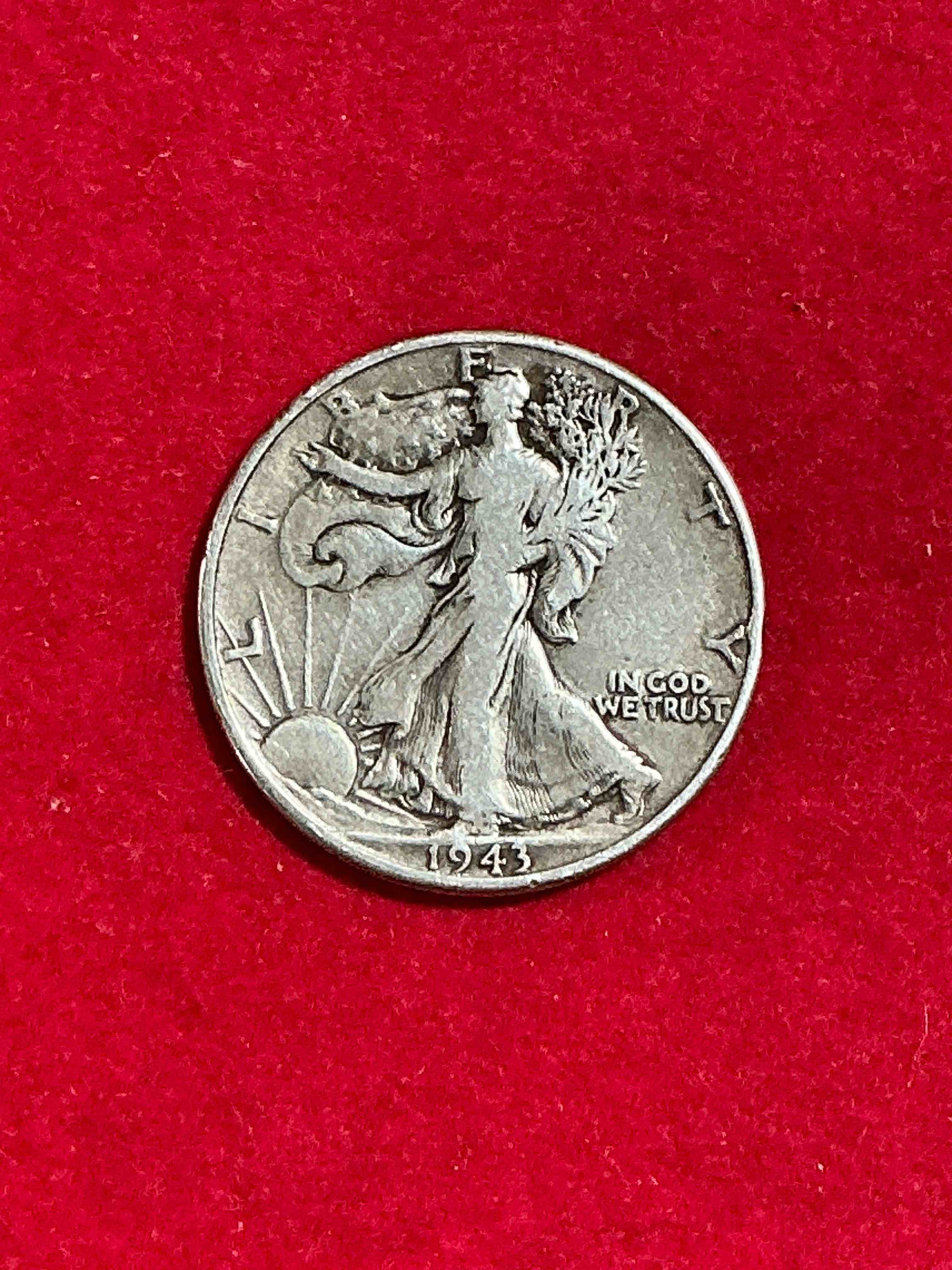 World War II Era Silver! Antique U.S. Silver! Liberty Walking Silver Fine U.S. Silver Half Dollar! This Striking Half Dollars Were Minted From 1916-1947 & Have Become Some Of The Most Collectible Coins In History! Here Is A Striking Appears Uncirculated Example From 1943! Liberty Walking Coins Are 90% Fine U.S. Silver, A Great Investment In Precious Metal!
