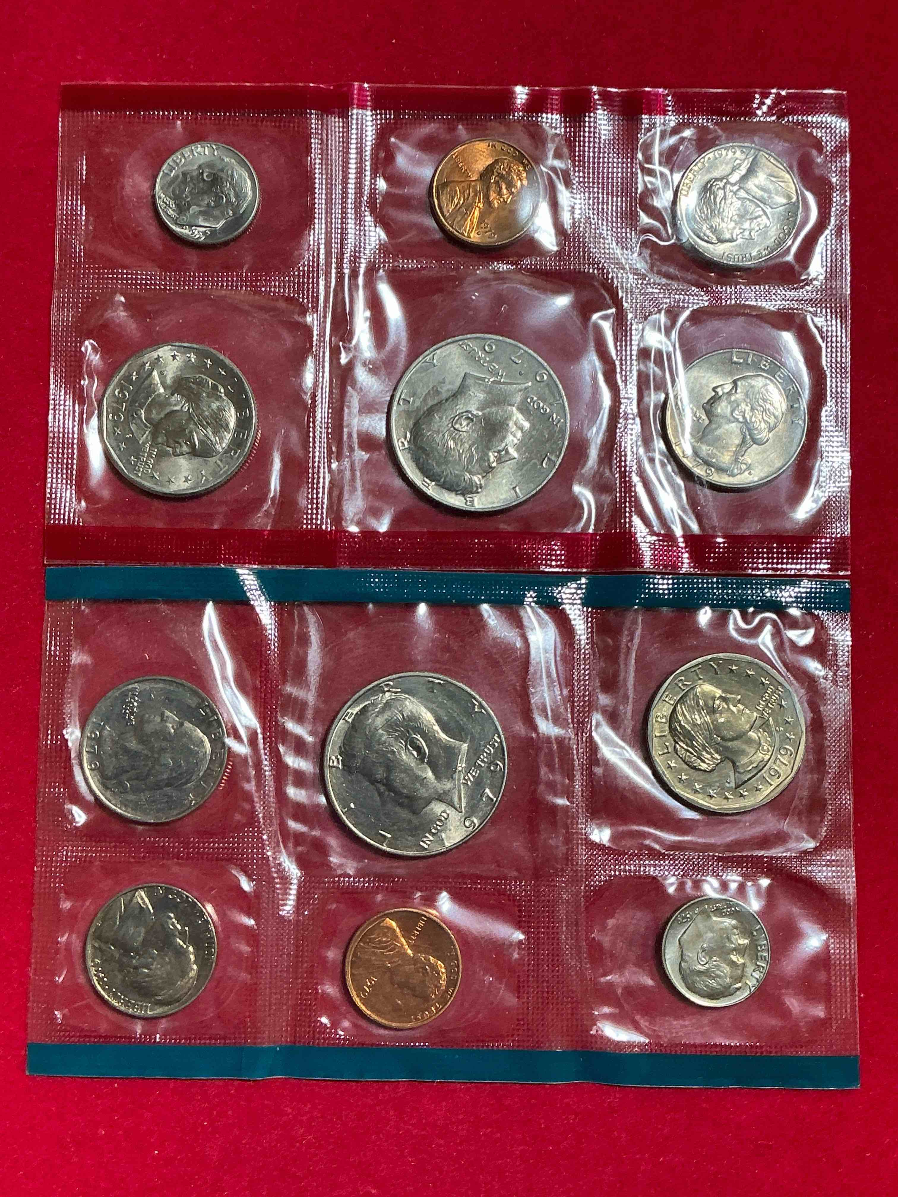 1979 Mint Coins! 12 Coin Lot, All Uncirculated! Half Dollars, Pennies, Quarters, Nickels & Dimes! WOW!