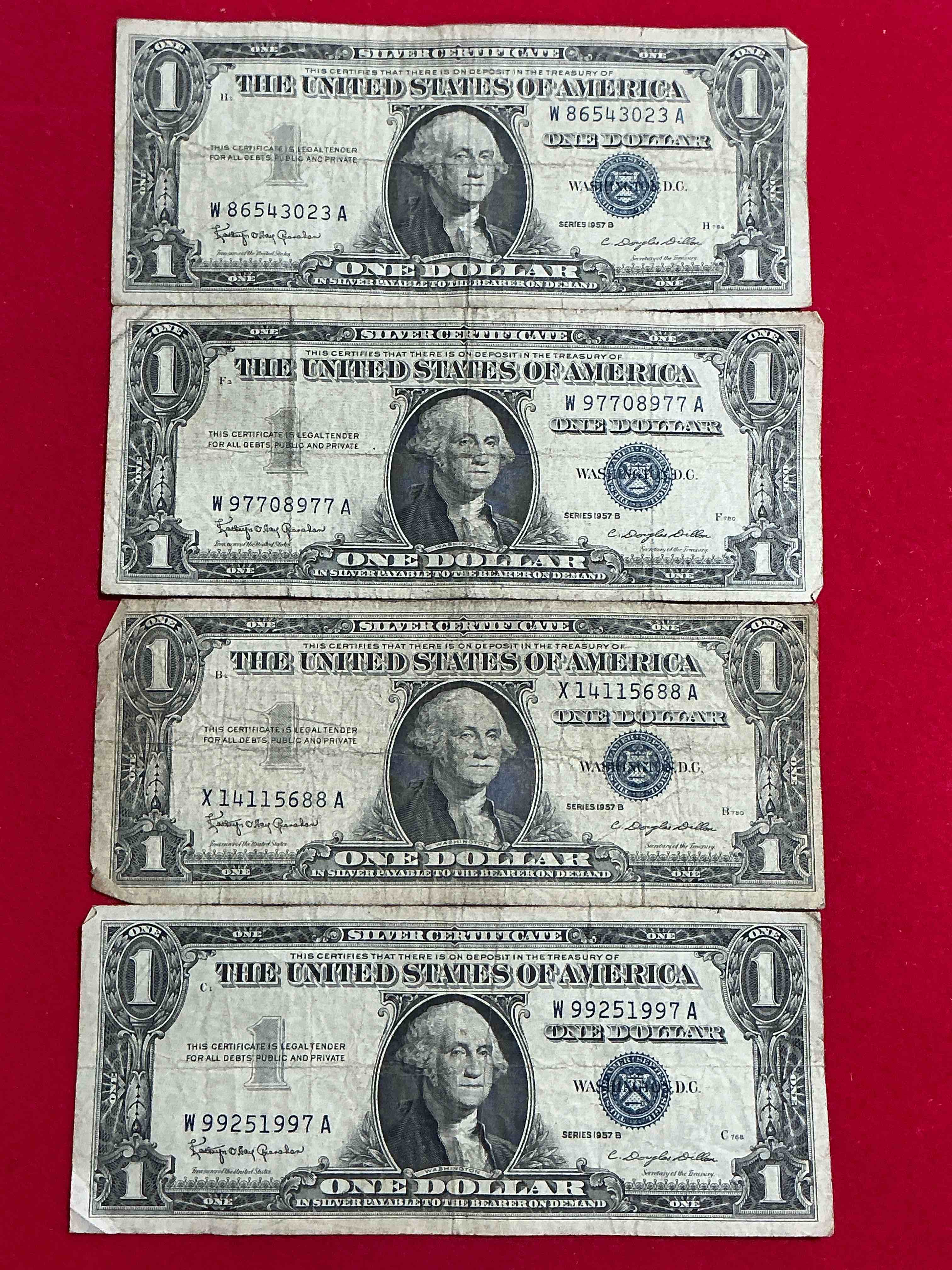 1957 Silver Certificates! Did You Know That Prior To 1964 One Dollar U.S. Paper Money Was Actually Redeemable For Silver Dollars?! Wow How Times Have Changed! Silver Certificates Were Produced From 1878 To 1964 & Are Still Considered Legal Tender At Face Value. Here Are Gorgeous, Circulated 1935 & 1957 U.S. One Dollar Silver Certificate, With Highly Collectible "Blue Seal!* Own An Awesome Piece Of History!