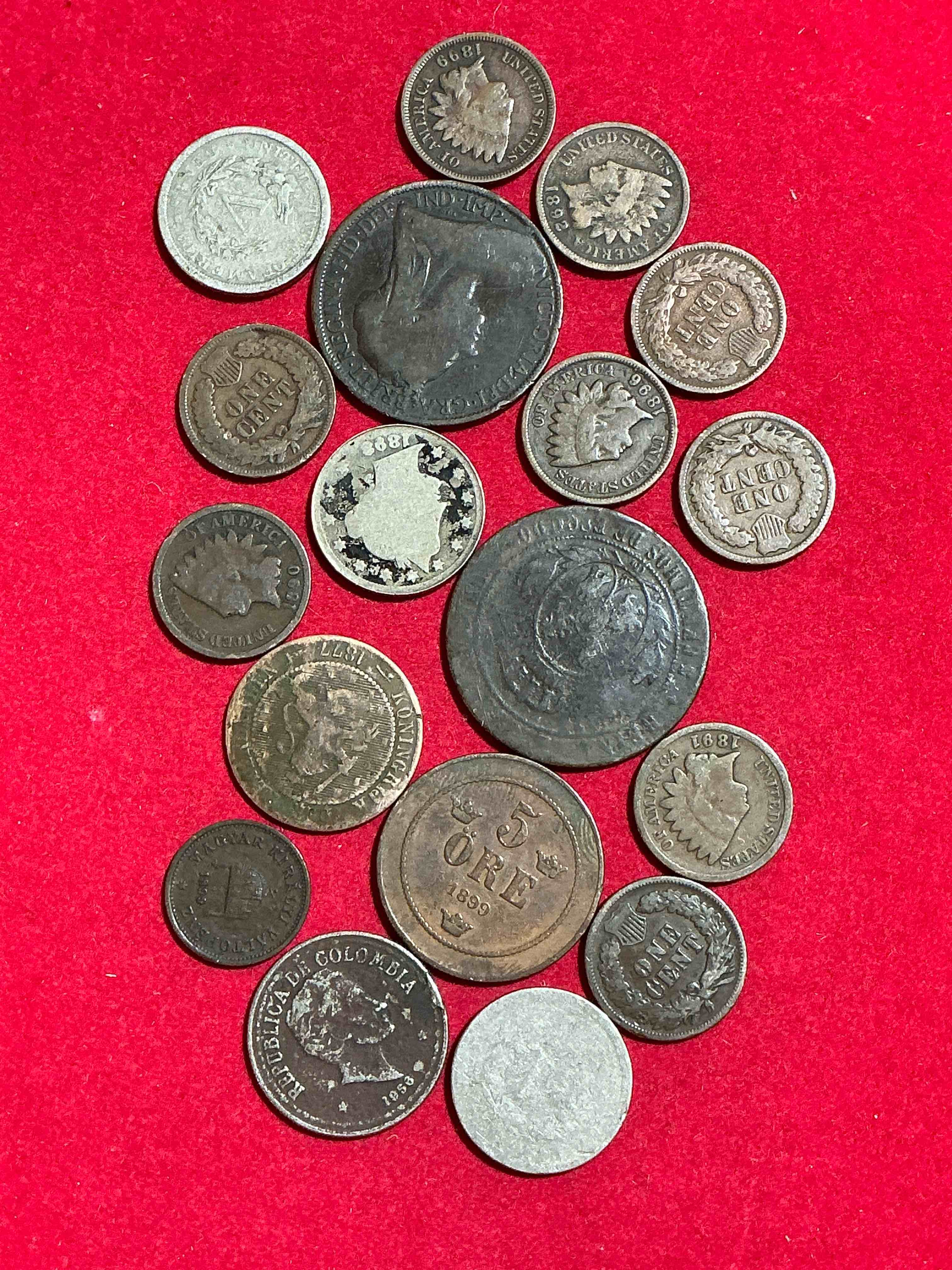 1800’s Coins!!! Lot Of 18 Coins All From The 19th Century! Each One Is Unique And Has Seen 100s Of Years Of History!