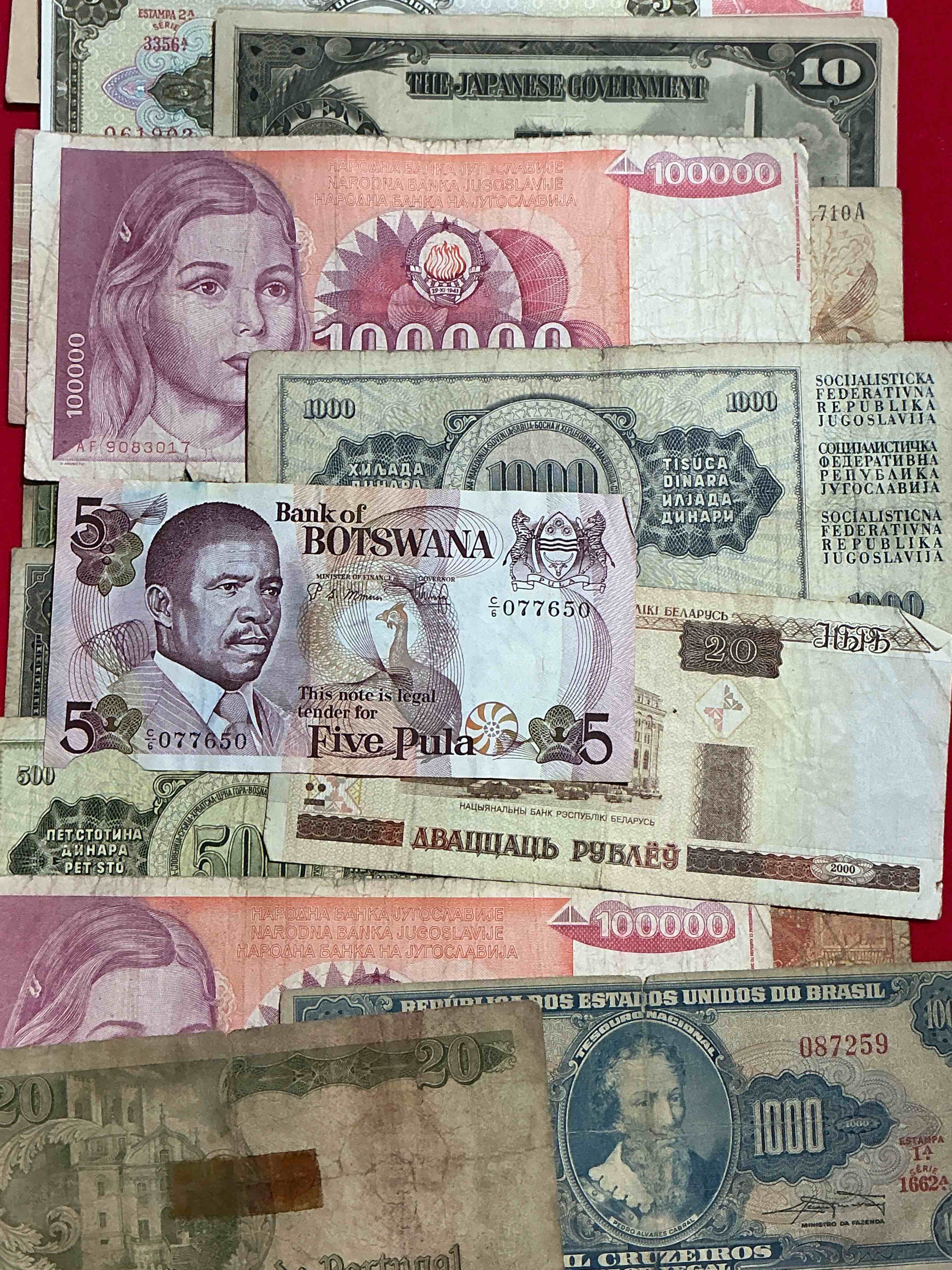 World Antique & Modern Authentic Paper Money! Genuine Paper Currency From Around The World, All Bills Unique & Typically Span The Last 100 Years Or So! In Circulated & Uncirculated Condition! Impossible To Collect! 