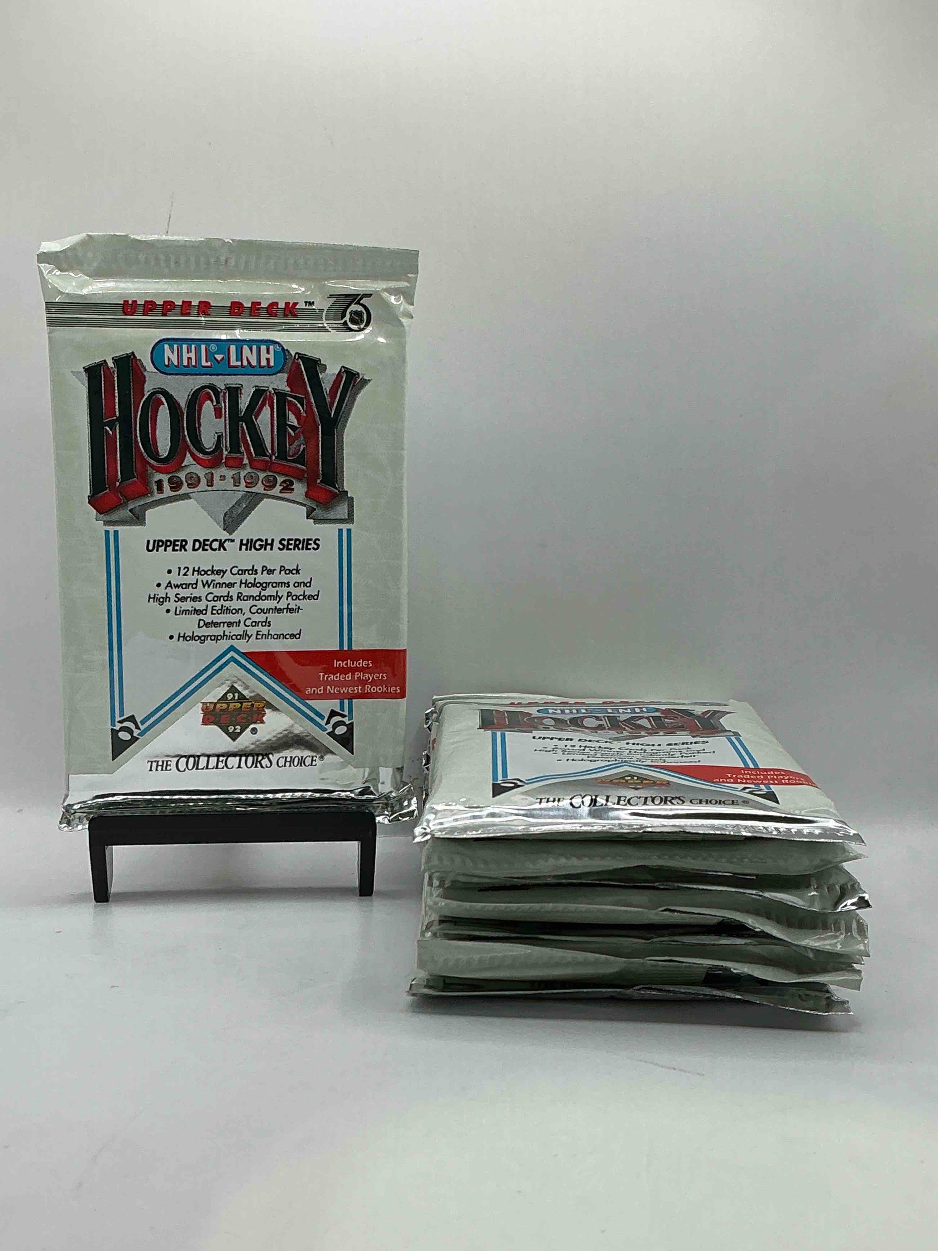 wow! 1991-92 nhl upper deck high series hockey packs! look for all of your favorite stars from the 90’s in these rare packs!