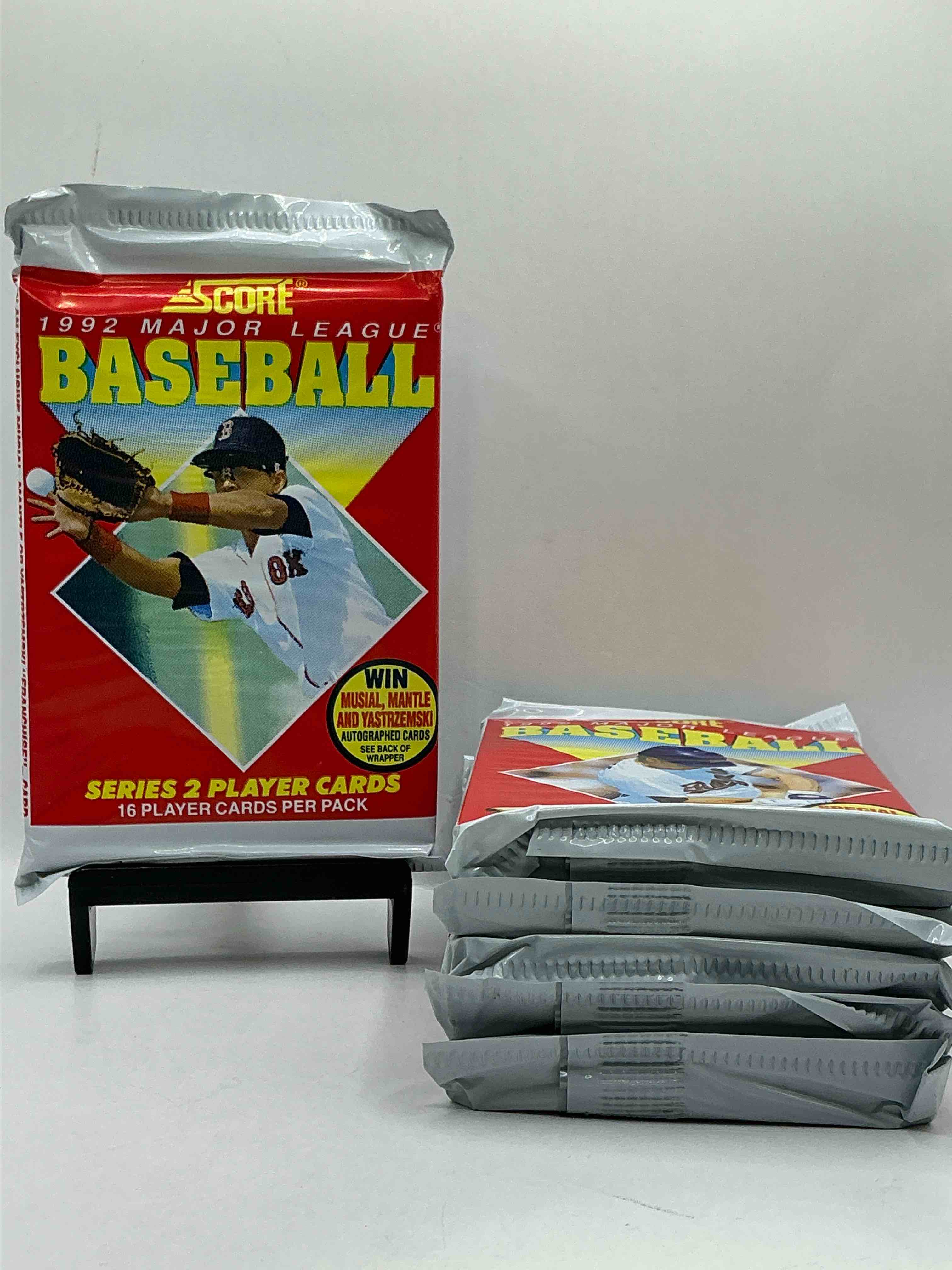 mantle, musial or yastrzemski autograph!? 6,496 randomly inserted signature cards in the packs from this year of any of these players! 1992 score baseball craziness! series 2, see what you get!