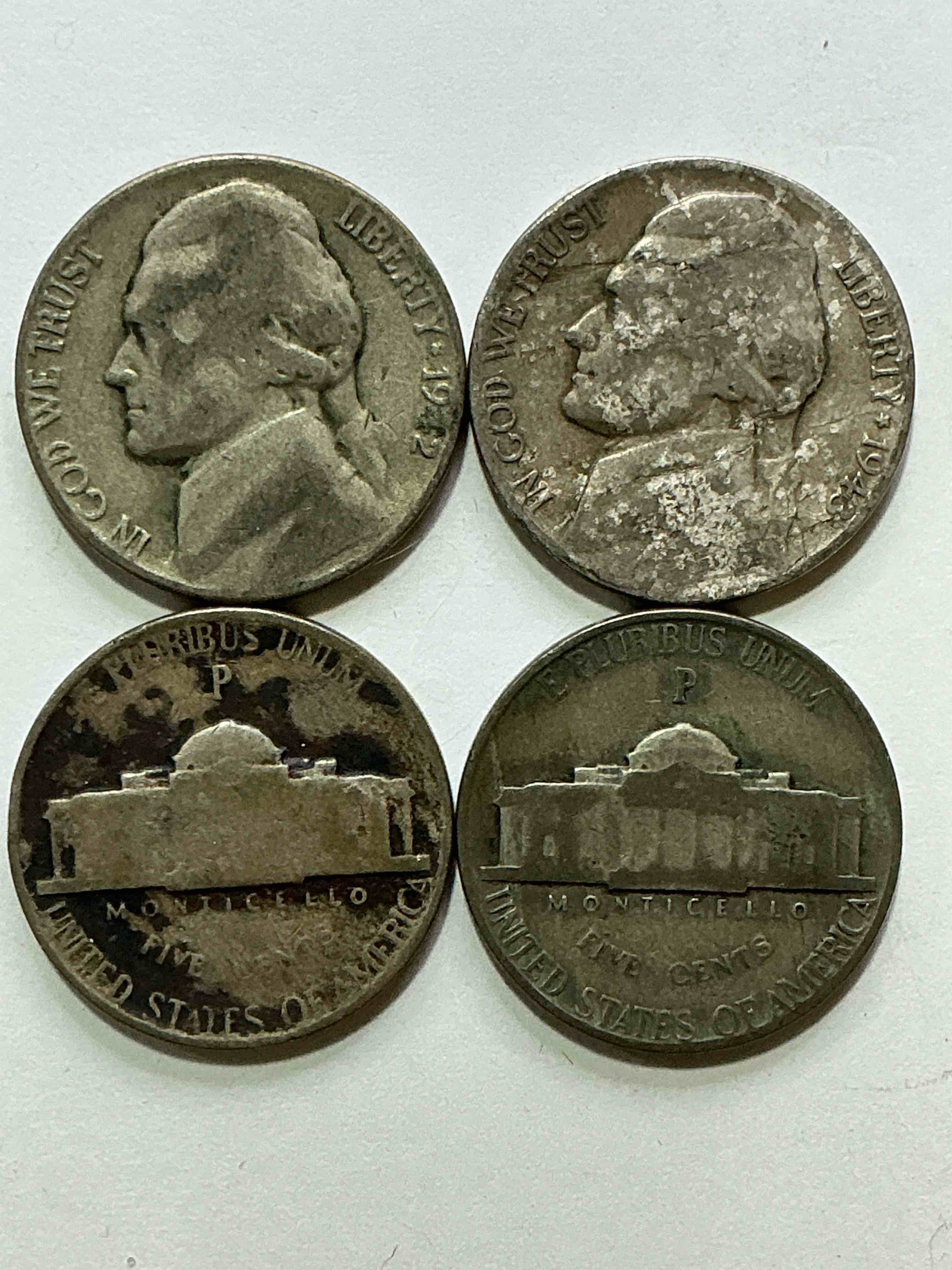 world war ii silver! did you know that nickels were actually made of silver during world war ii in 1942- 1945! this is because america needed nickel to make ammunition, so the u.s. treasury made nickels out of partial silver instead of nickel for these three years only! own great pieces of rare world war ii silver. all silver nickels dated… some at the height of the war! each nickel was minted at 35% silver, 56% copper & 9% manganese. own rare pieces of valuable world war ii precious metal history! hard to find!