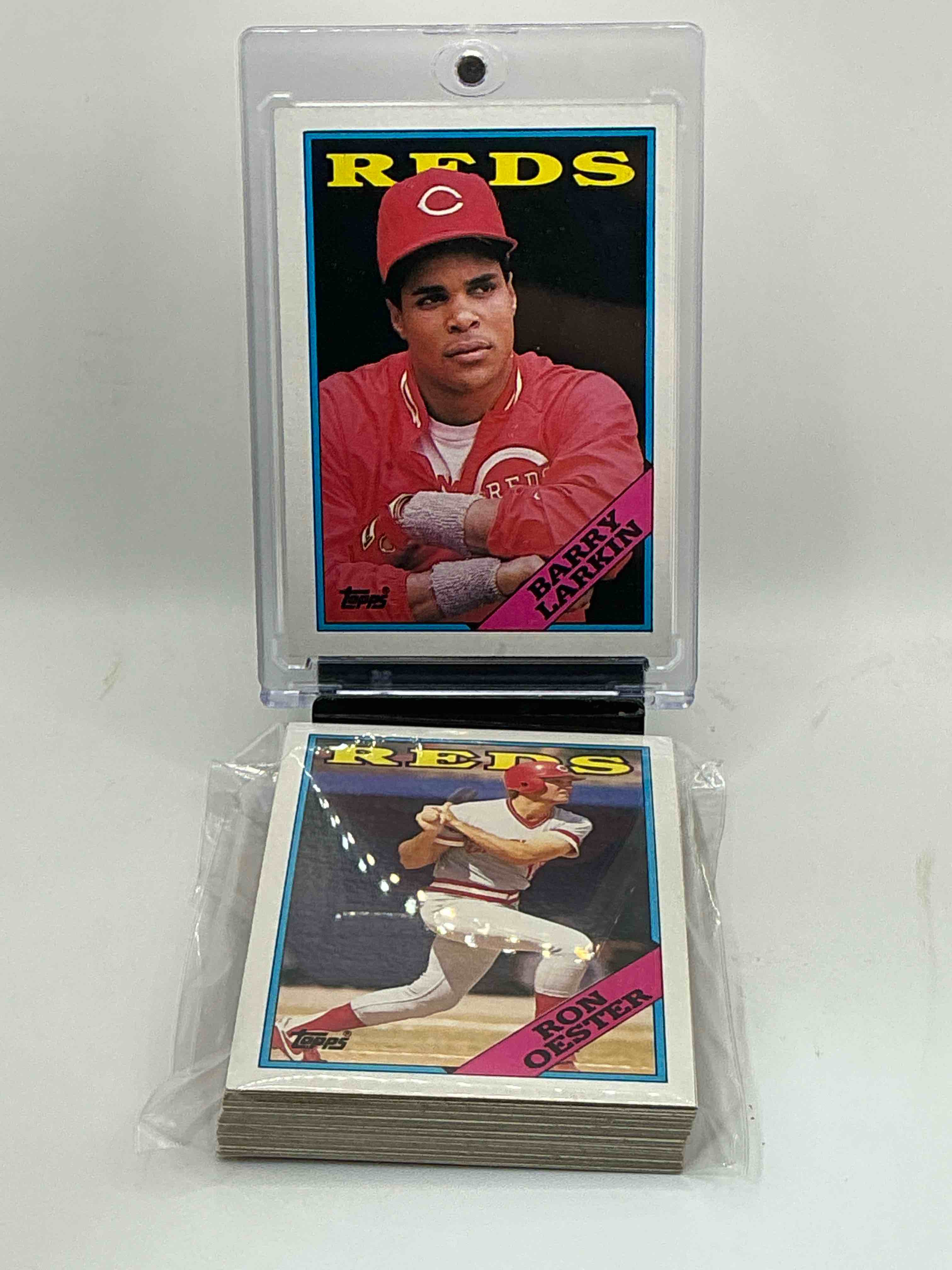 1988 topps reds team set! 27 card reds set! barry larkin, tom browning, ron oester & more! reds fans rejoice!