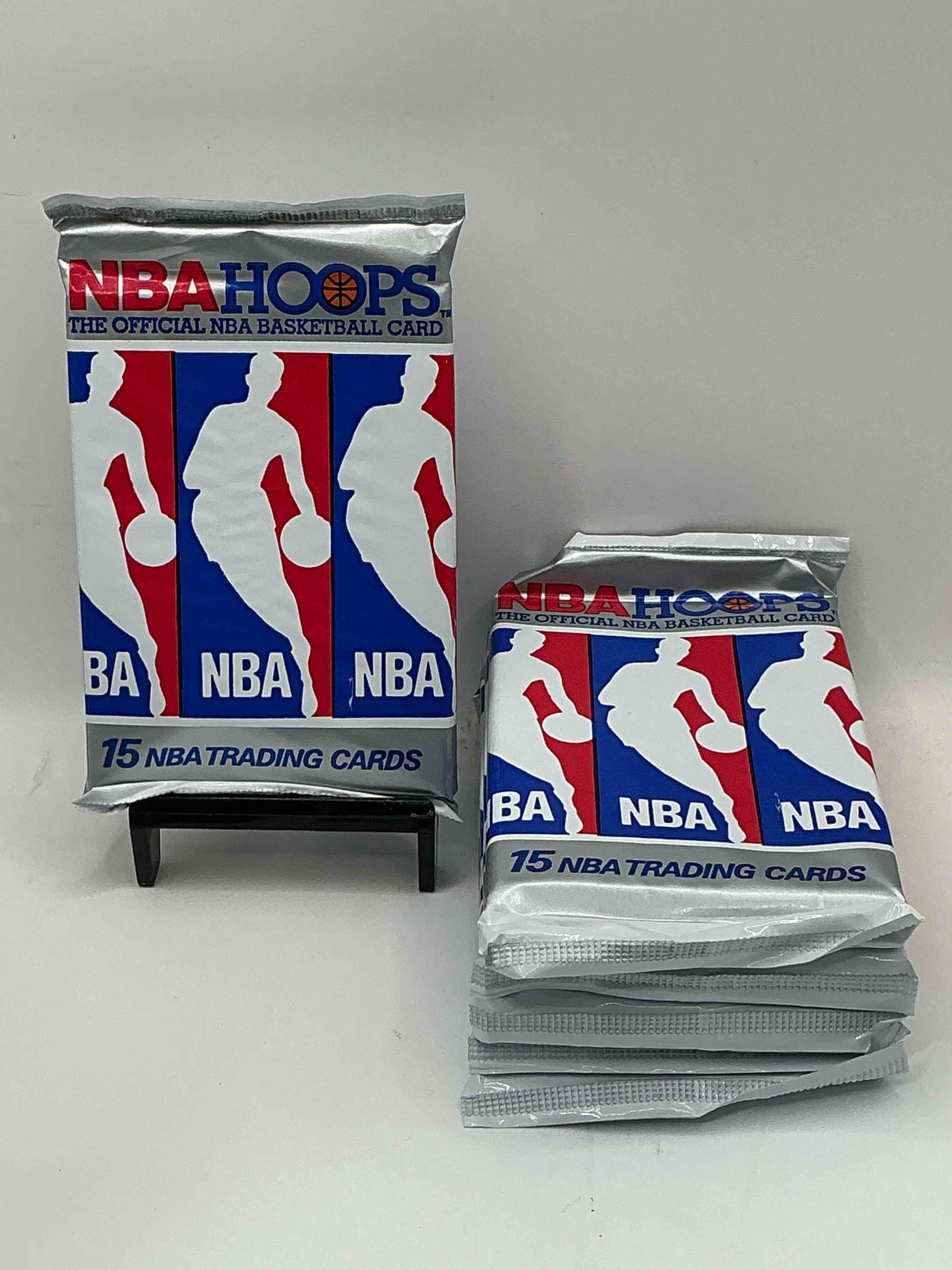 michael jordan!? 1990/91 nba hoops unopened sealed trading collectible sports card pack, direct from original sealed retail case! search for early michael jordan #65 (psa 10 value $550), jordan all star card, & too many other nice cards to list!