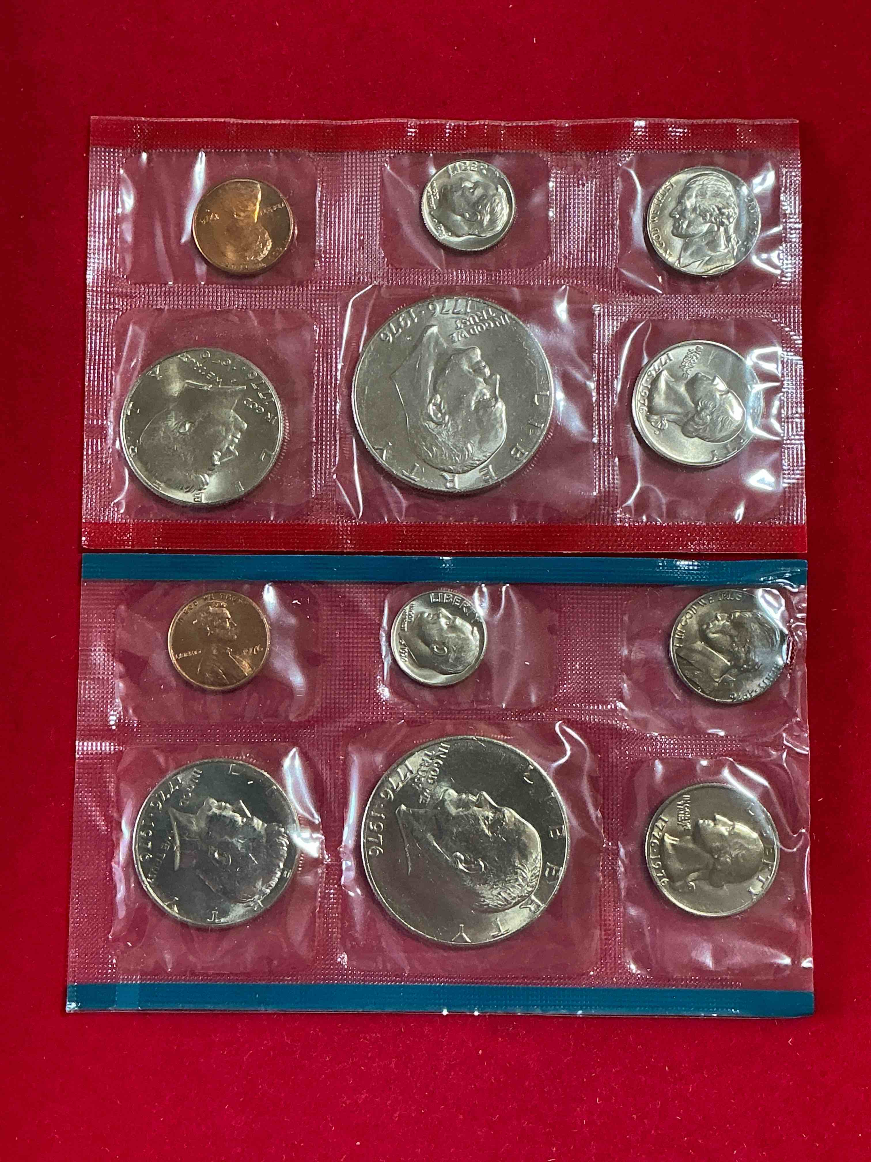 1976 Bicentennial Mint Coins! These Highly Collectible Mint Coins Includes 12 Coins, 6 Minted From Each Mint Location (Philly & Denver) That Year. Coins Are 1976 Special Bicentennial Edition, To Include Rare Bicentennial "Ike" Dollar!