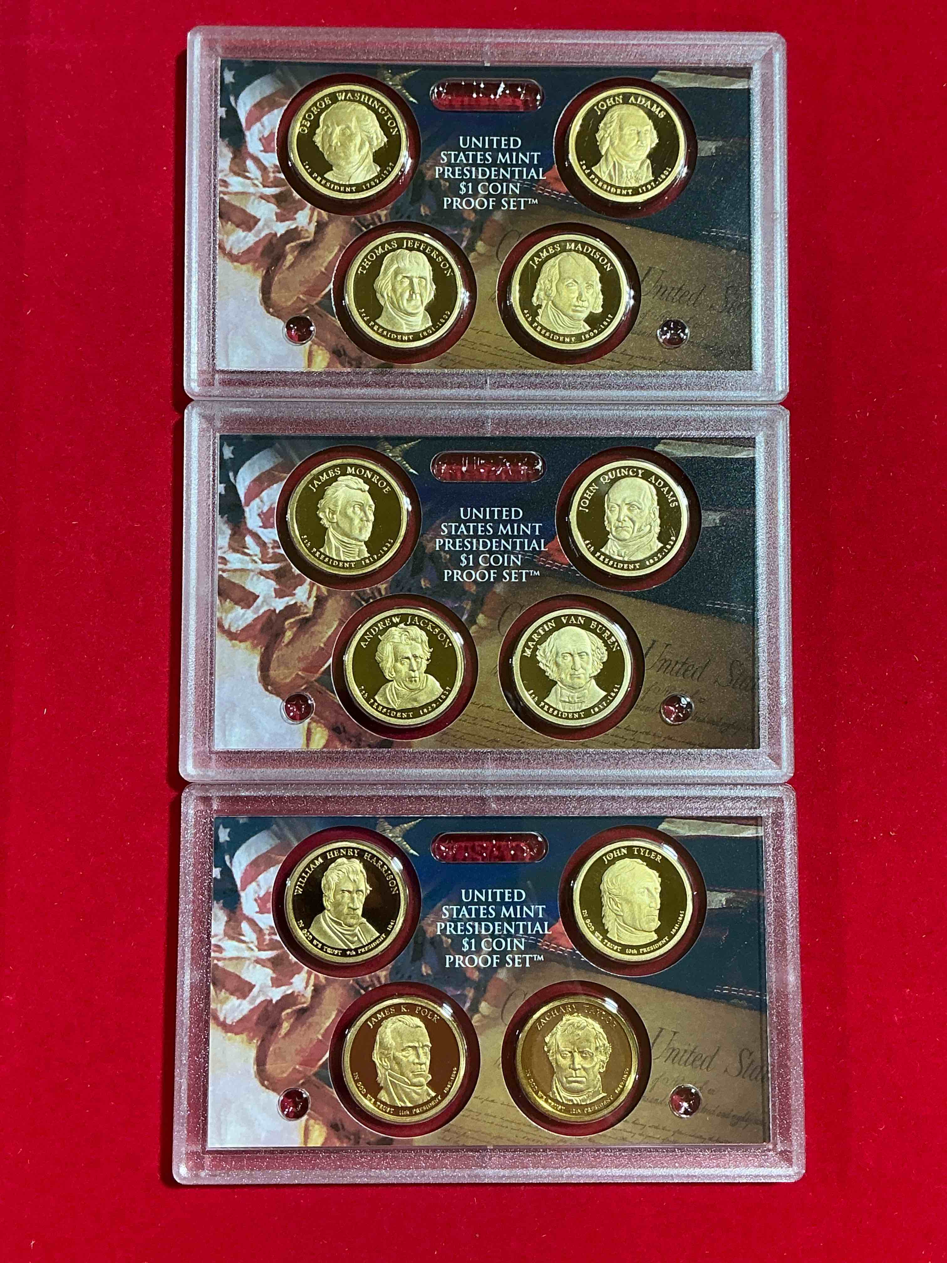2007-09 Presidential Mint Sets! Four Coins Each Set, Encased In Plastic… Ultra Rare! These Coin Sets Are Rare & Hard To Find, Perfect To Add To Any Collection!