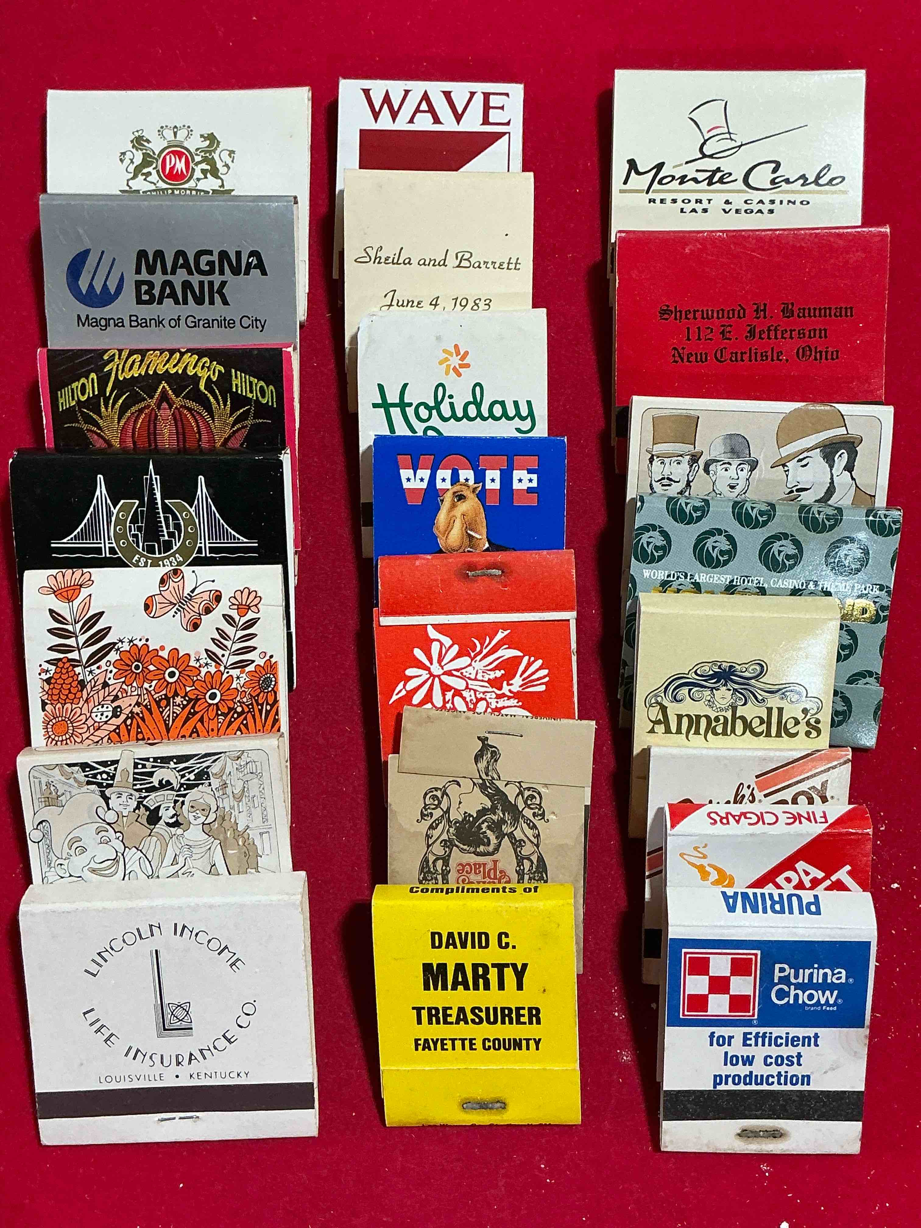 Vintage Matchbooks!  A Crazy Hard To Collect Collection Of Matchbooks From All Over, Many From Places That No Longer Exist!  Collection Spans Decades & Decades!  Most Books Are Complete With All Matches!  One Of A Kind Collection!  All Original & Impossible To Find Anywhere Else!