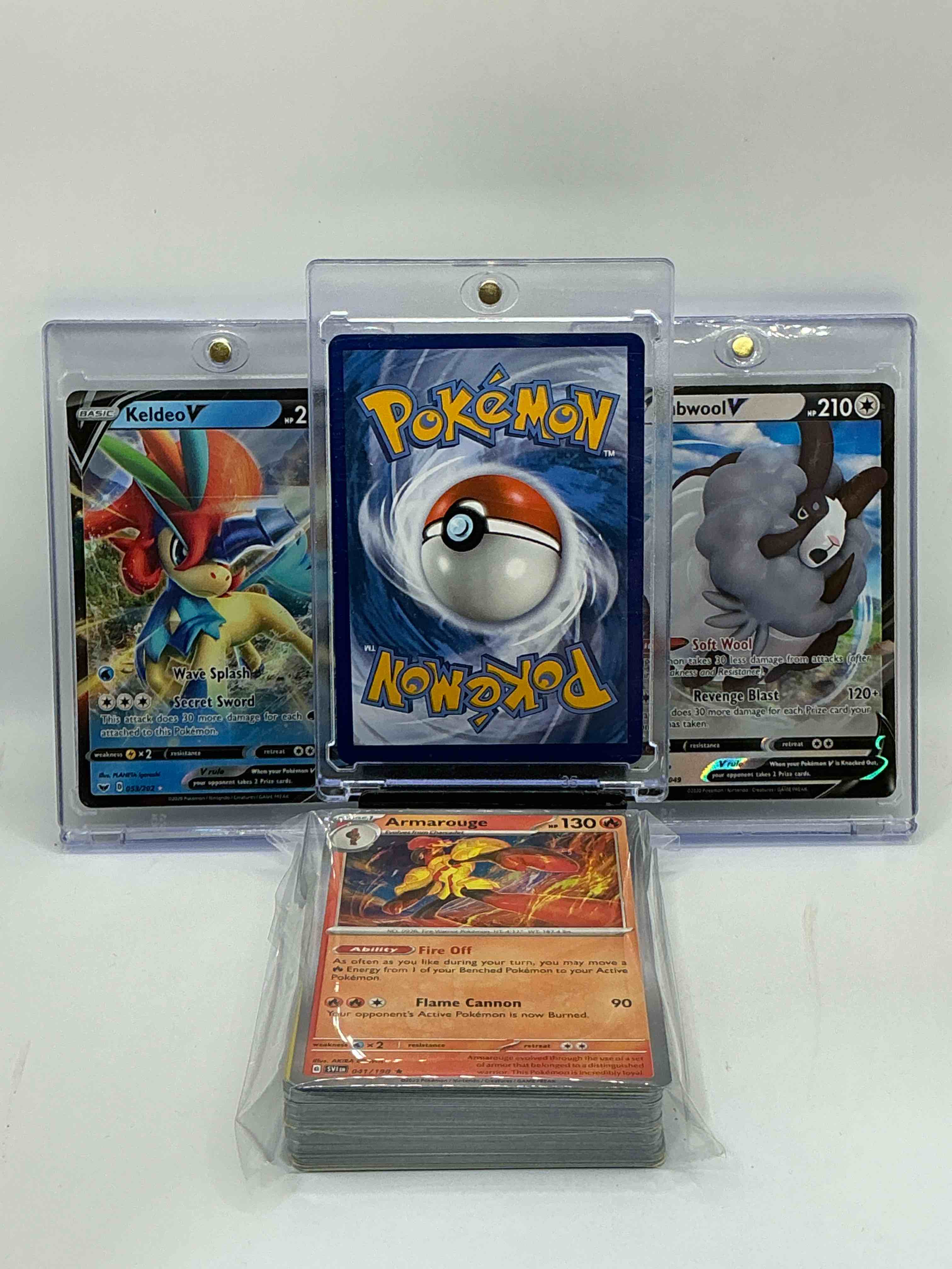 Condition photo showing New/Like New for pokémon palooza! shaymin vstar! keldeo v! dubwool v! along with 50 other pokémon heroes, holos, legends & commons- including 1 stage two rare holographic, 2 stage one rare holographic, 3 basic rare holographic, 4 common/ uncommon holographics (all stages), 2 stage two non holographic & 2 rares! also includes 36 non holo common/ uncommon basic & first stage cards trainers & energy too! perfect set for collectors & enthusiasts!