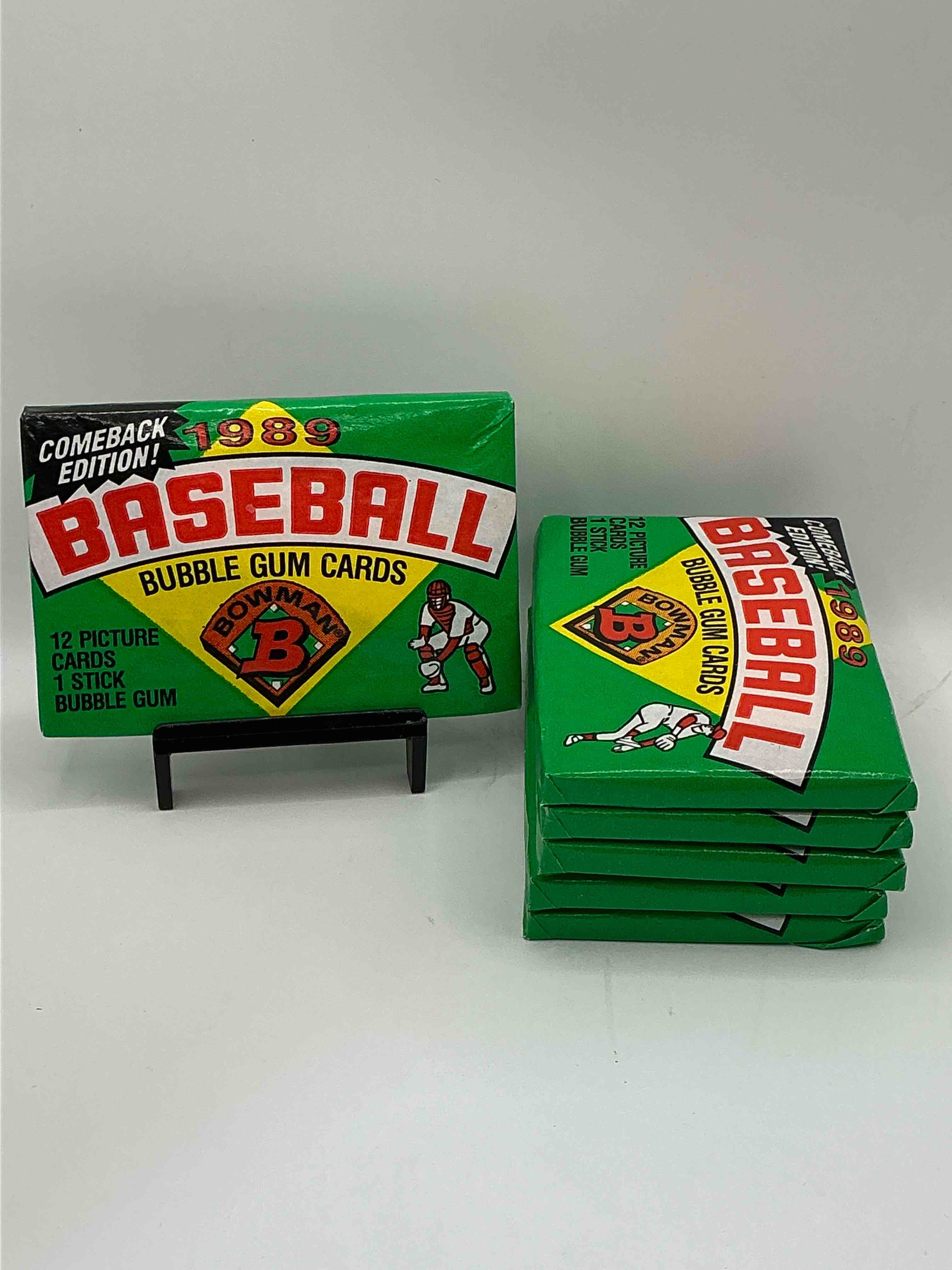 1989 bowman comeback edition baseball cards! direct from original box! search for ken griffey jr. rookie card & valuable bo jackson & nolan ryan cards!