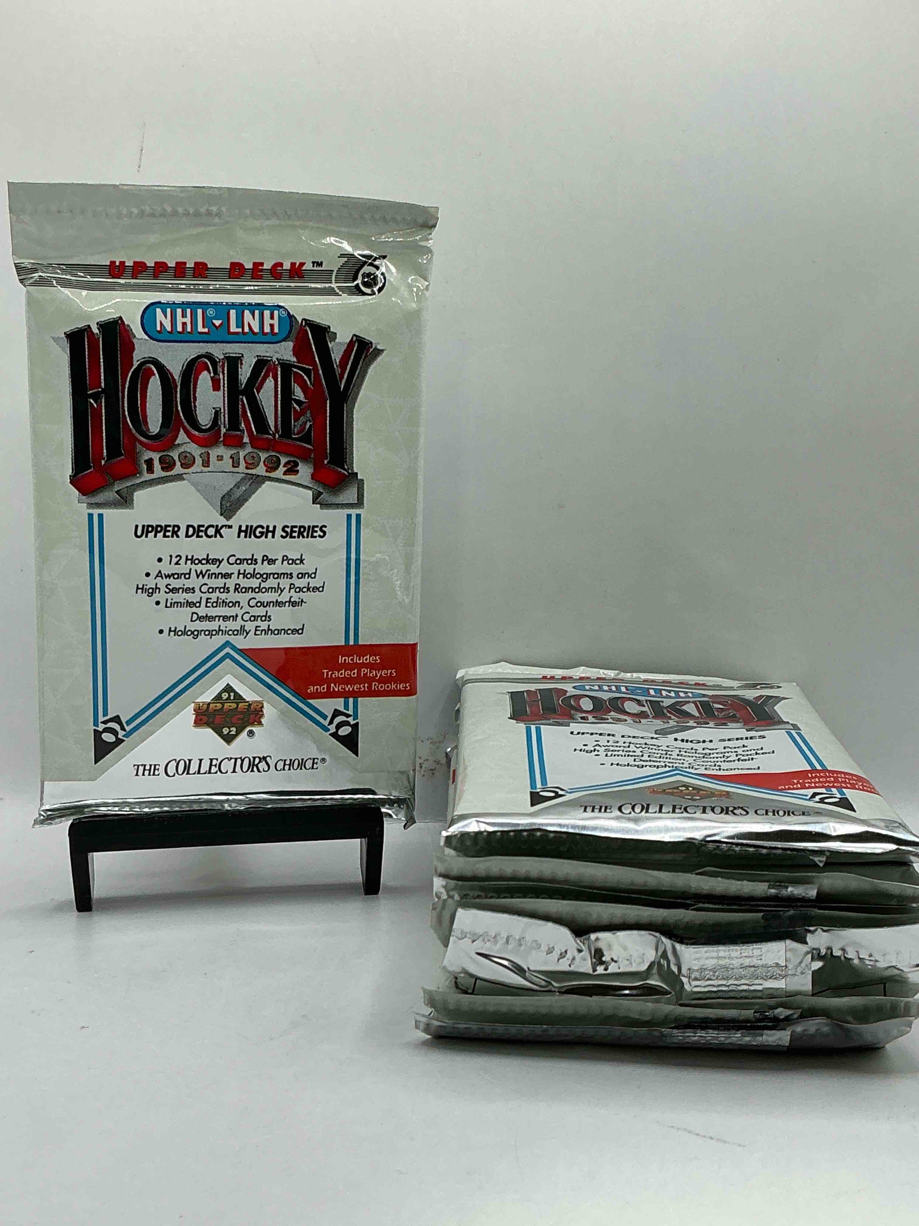 wow! 1991-92 nhl upper deck high series hockey packs! look for all of your favorite stars from the 90’s in these rare packs!