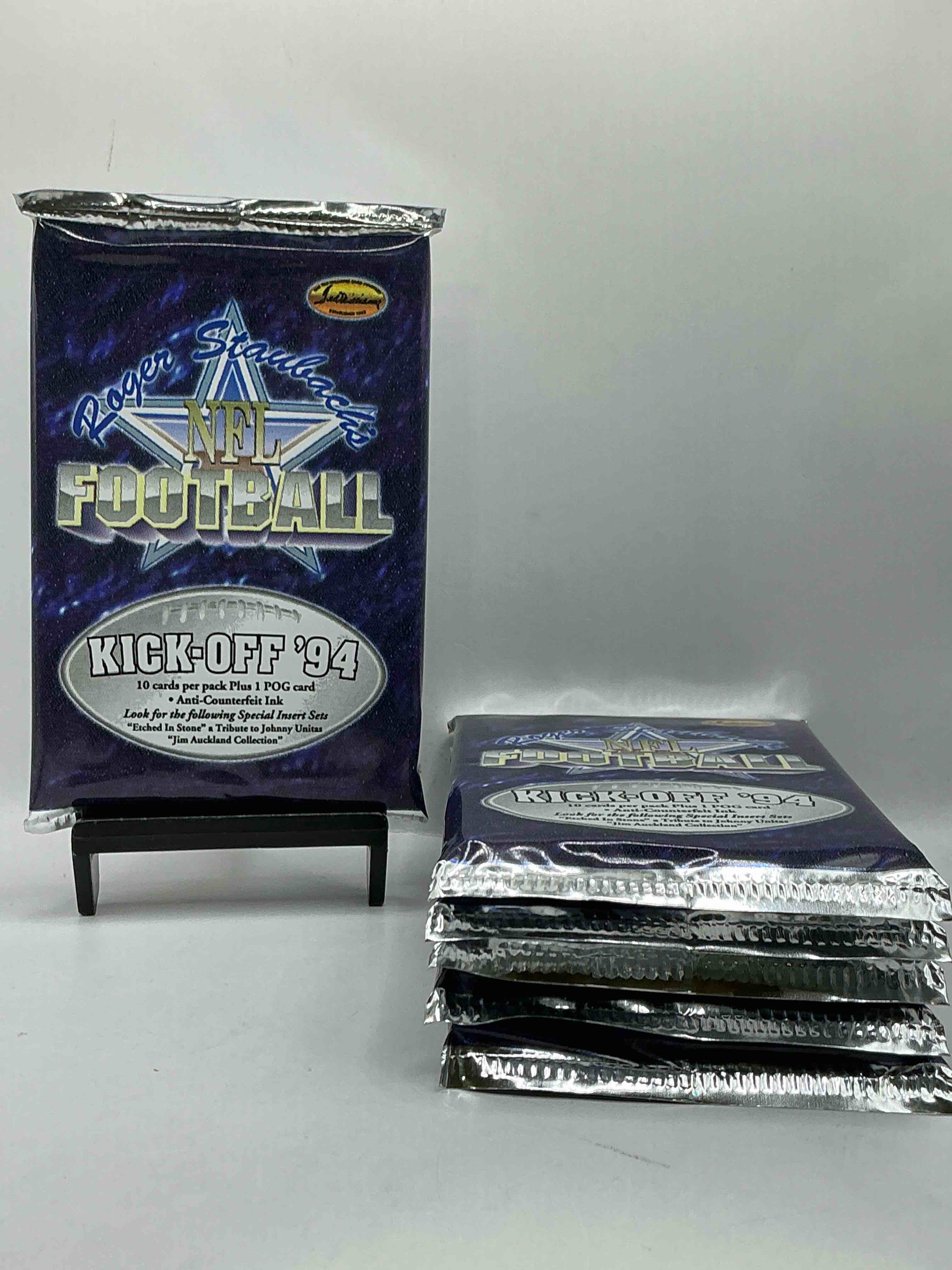 roger staubach nfl football kick-off 1994 packs, direct from box! football packs, search for legends, stars, roger staubach cards, rookies & more! football packs! wow!