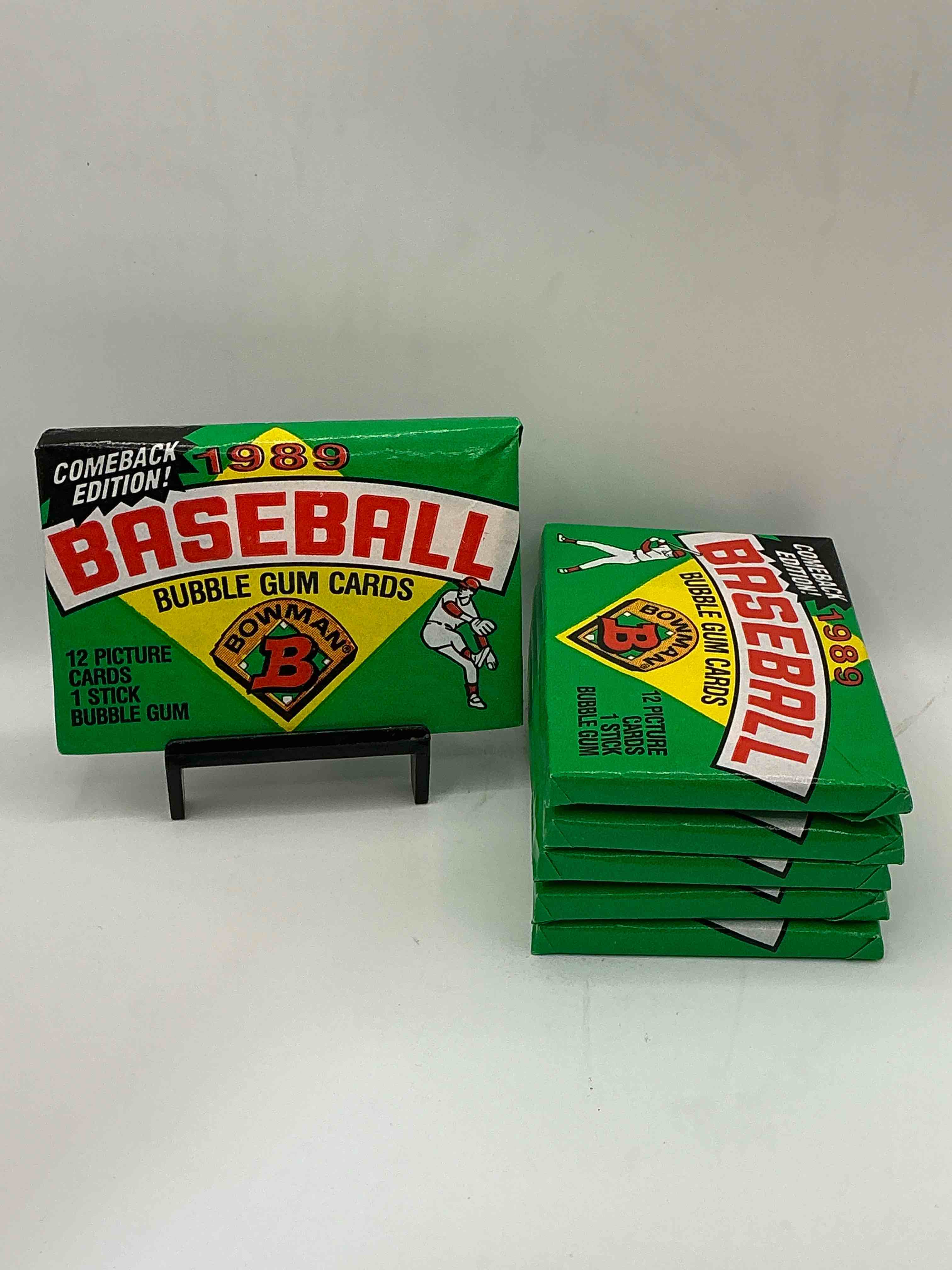 1989 bowman comeback edition baseball cards! direct from original box! search for ken griffey jr. rookie card & valuable bo jackson & nolan ryan cards!