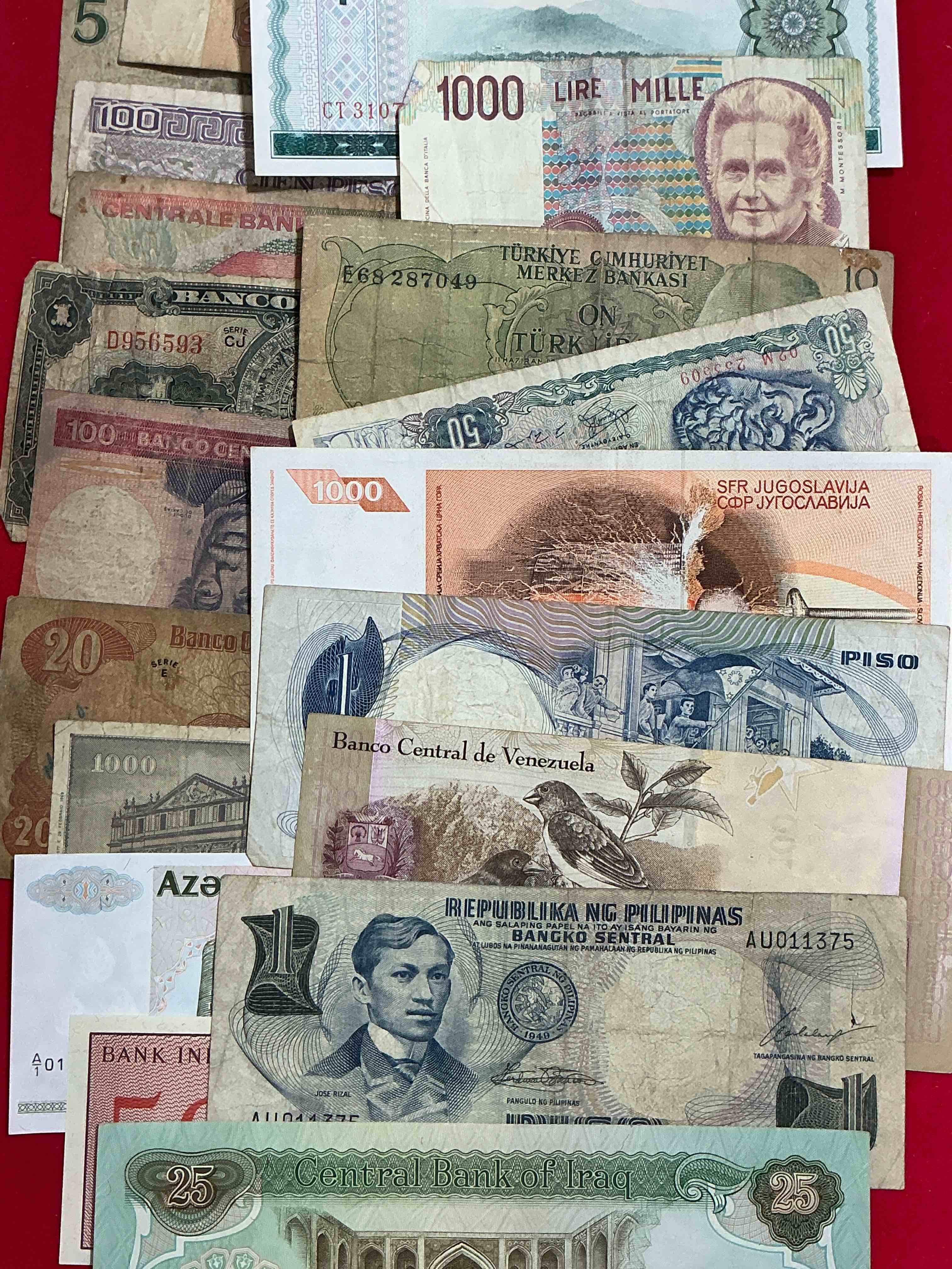 world antique & modern authentic paper money! genuine paper currency from around the world, all bills unique & typically span the last 100 years or so! in circulated & uncirculated condition! impossible to collect! 