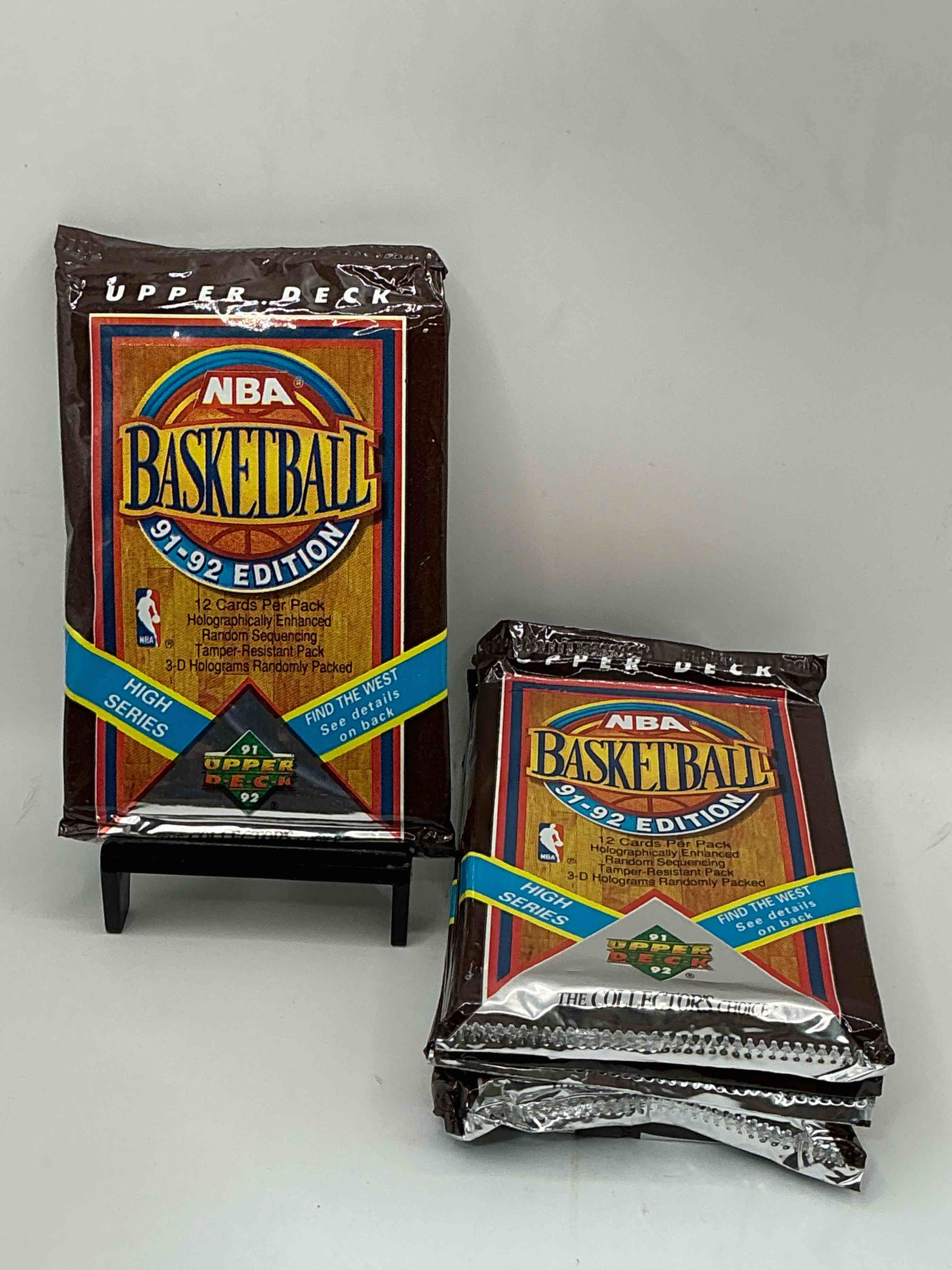 wow, find the west! 1991/92 high series upper deck nba basketball sealed pack, direct from original sealed retail case! potential to find a jerry west signature card only in this high series... super rare! also search for valuable michael jordans & too many great cards to list! an awesome investment in sports card memorabilia! you may never see these again, super rare!