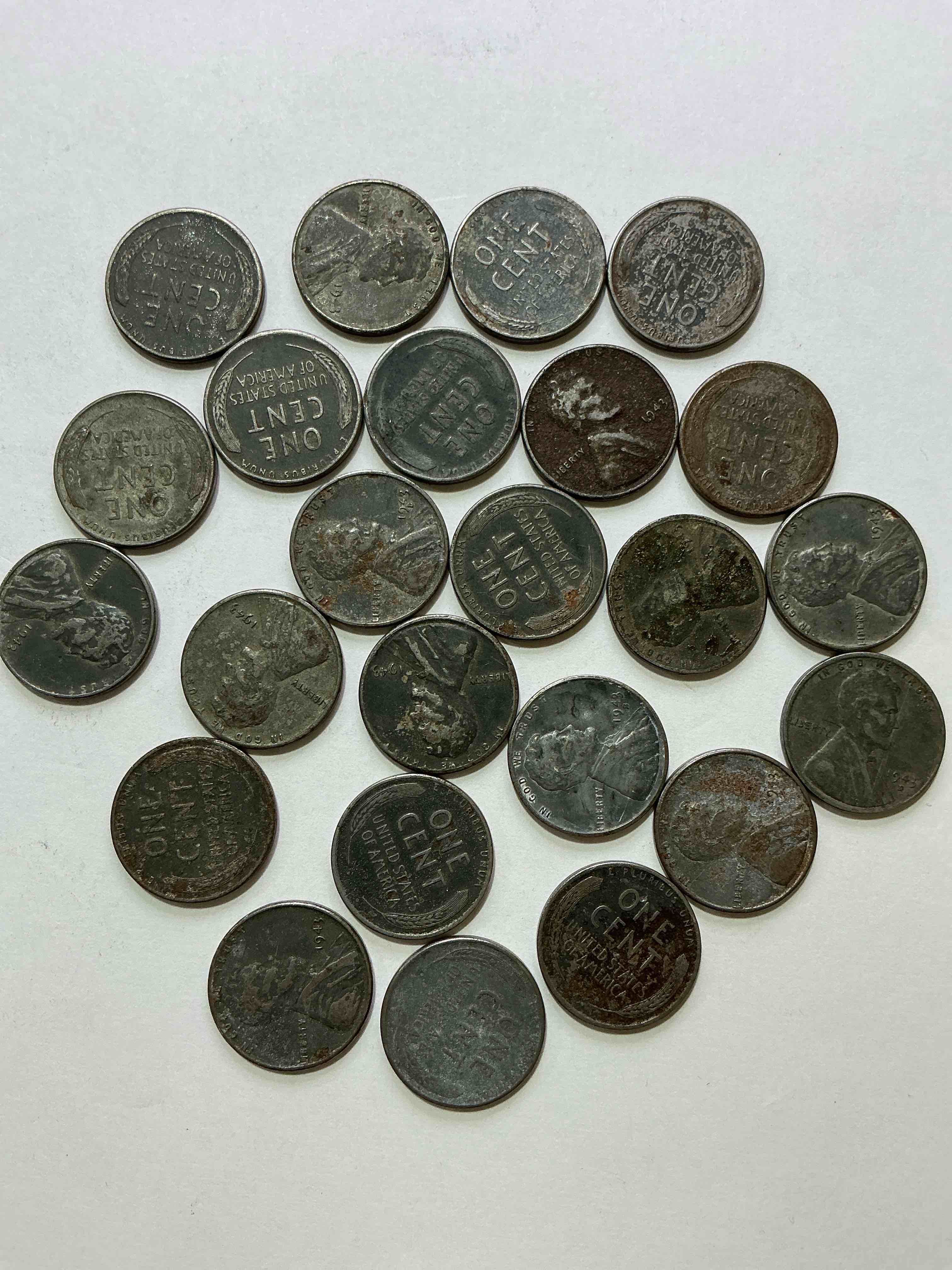 Condition photo showing Good Condition for 1943 world war il history! did you know that in 1943 copper was so valuable for making ammunition that the u.s. treasury made pennies out of steel?! 1943 steel pennies have become valuable, rare collector items! up for auction are rare wwii steel pennies appearing circulated. own pieces of world war ii history that are an awesome investment!