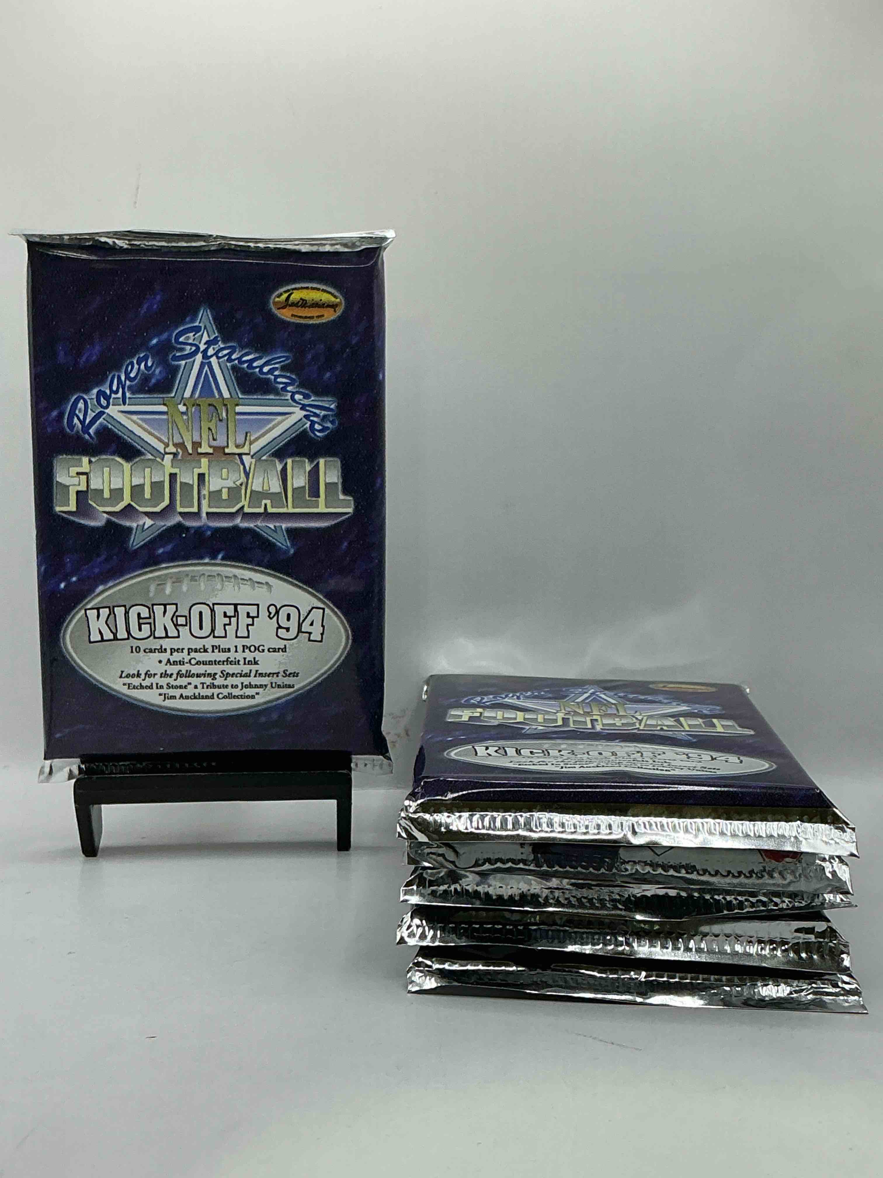 roger staubach nfl football kick-off 1994 packs, direct from box! football packs, search for legends, stars, roger staubach cards, rookies & more! football packs! wow!