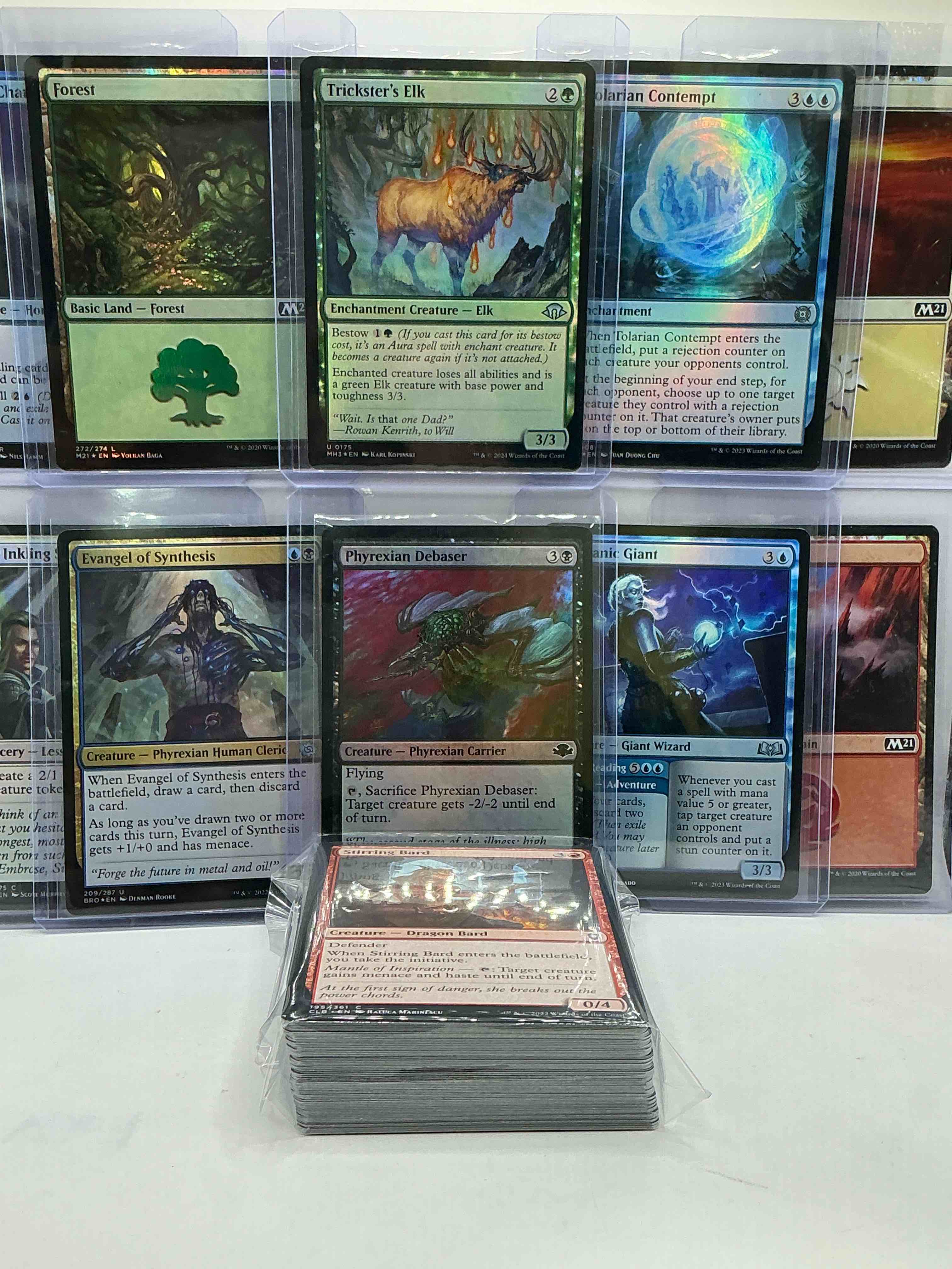 Condition photo showing New/Like New for magic the gathering 50 card lot! lot includes 10 rare or holo foil cards! all cards in excellent condition! a great way to join the mtg craze!