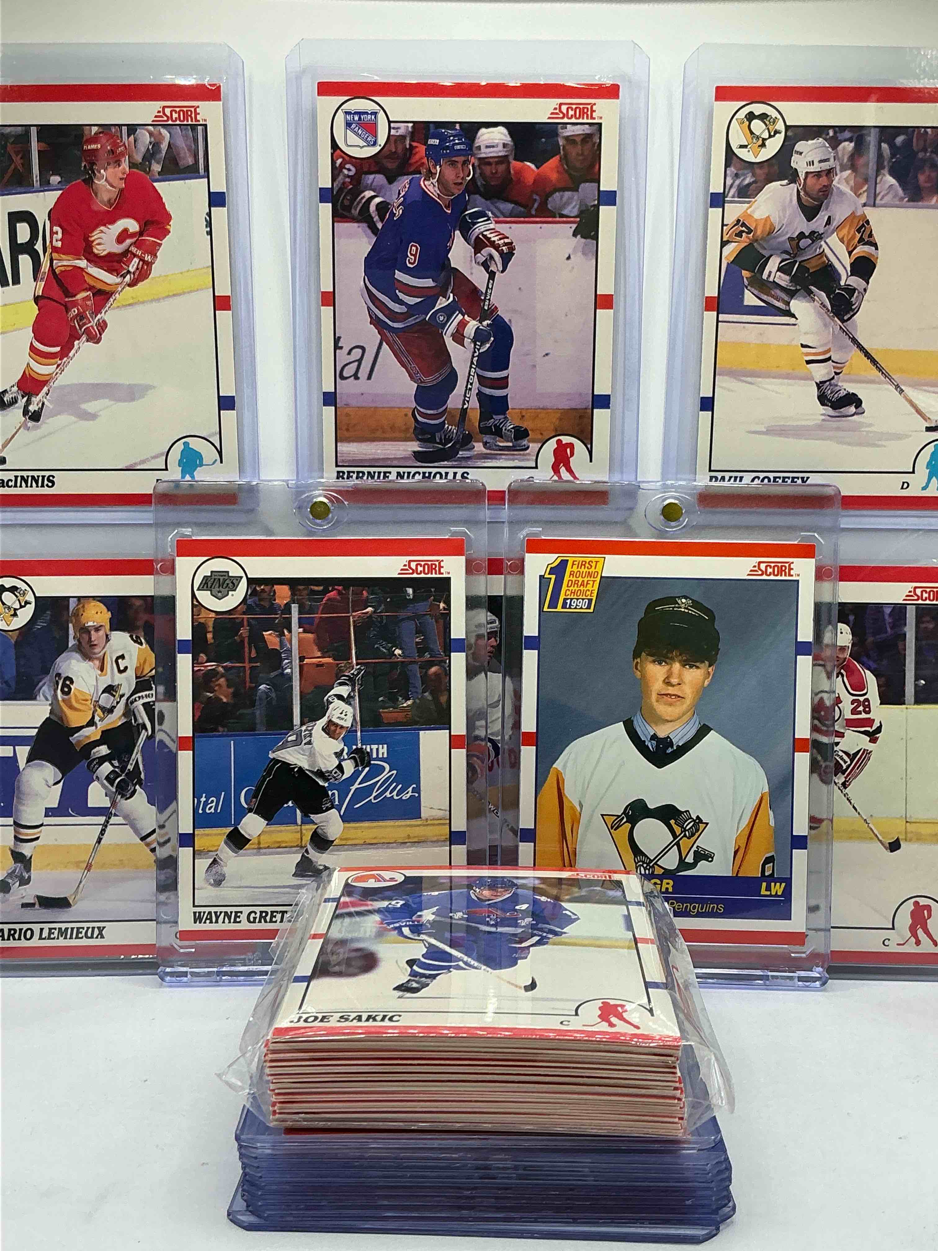 Condition photo showing New/Like New for wayne gretzky card! wow! 50 card 1990 score hockey lot! jagr, coffey, gretzky, nichols & more! wow! this 50 card lot includes hockey legends, rookies & more!