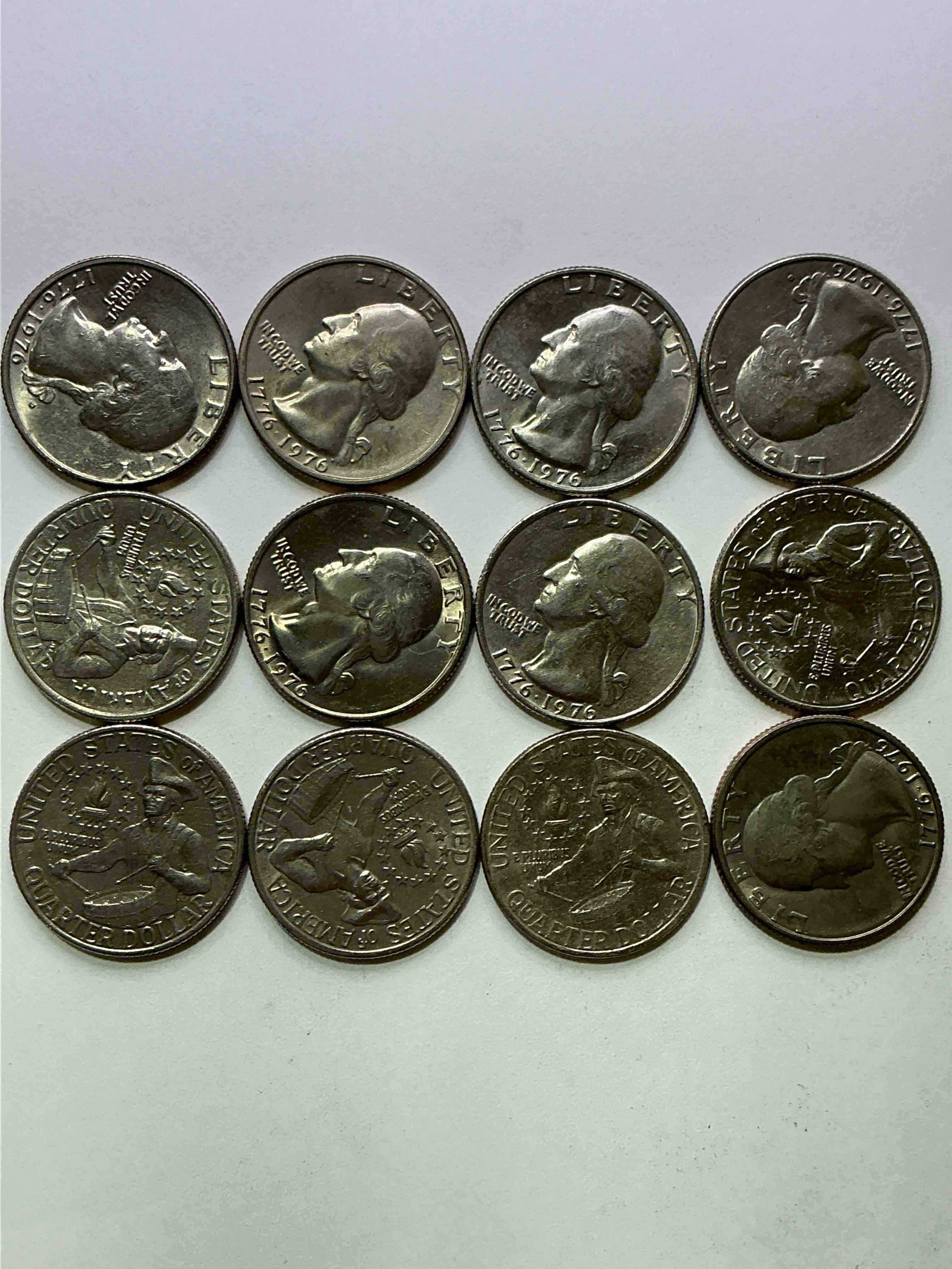 1976 bicentennial bliss! quarters! in 1976 the u.s. mint produced coins celebrating the 200 year anniversary of america. up for auction are awesome examples of bicentennial quarters produced for this... the infamous 200 year anniversary edition! highly desirable for collectors! own pieces of history & get ready for america's 250 year anniversary coming soon!